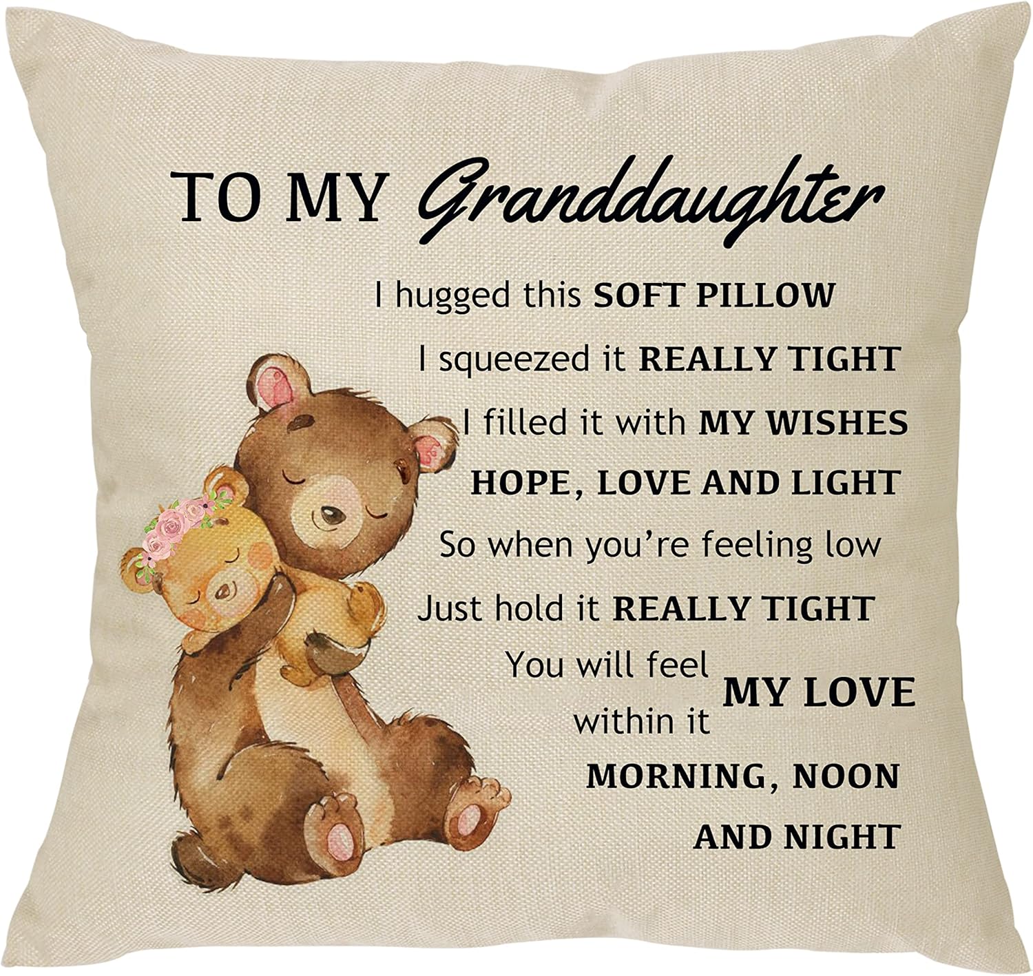 XUNLIZXY To My Granddaughter Pillowcase Gift,Funny Granddaughter Pillow Cover Fo...