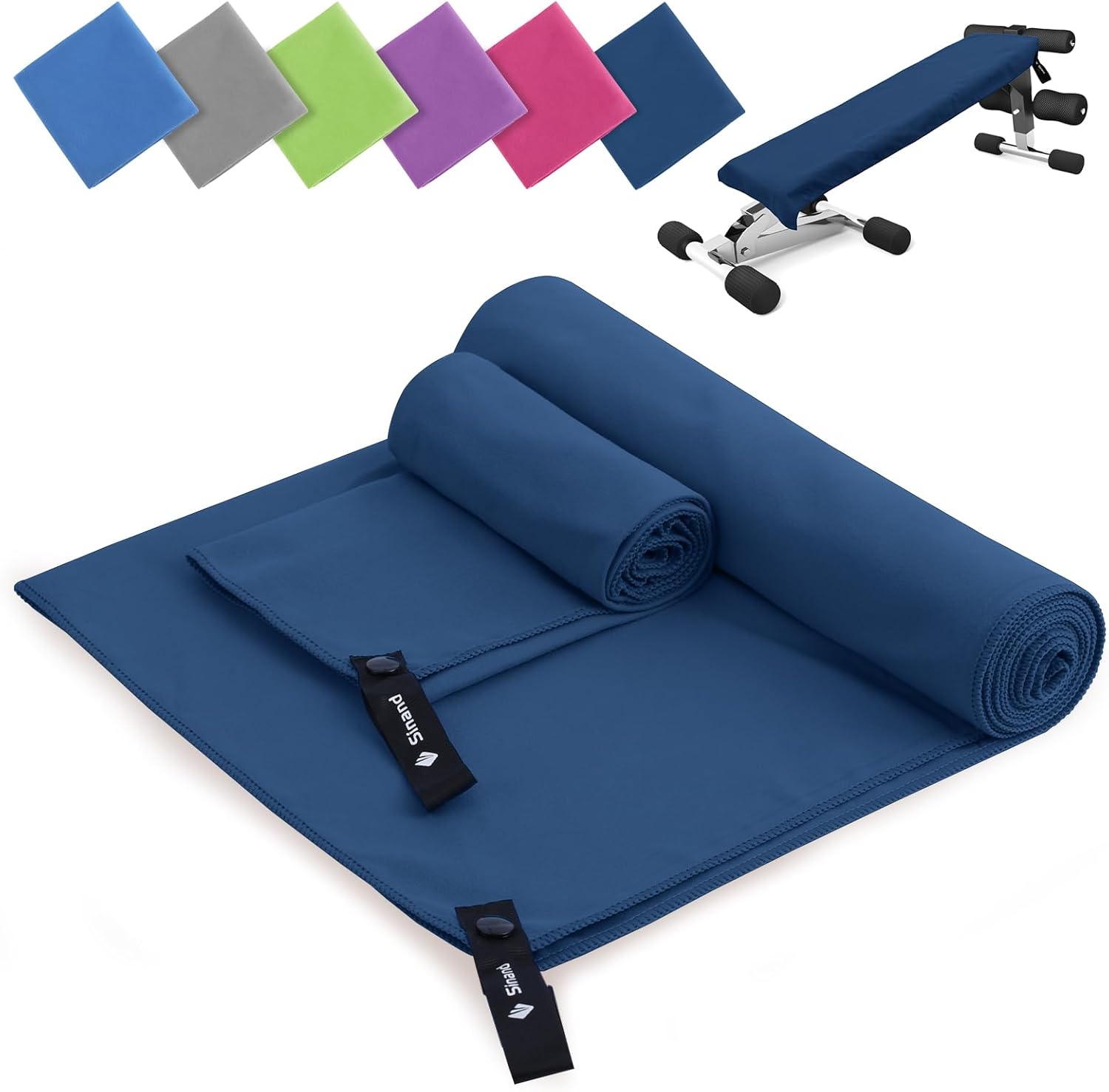 Microfibre towel 2 Pack |160x80cm+80x40cm| Ultra Lightweight Gym Towel, Quick Dr...
