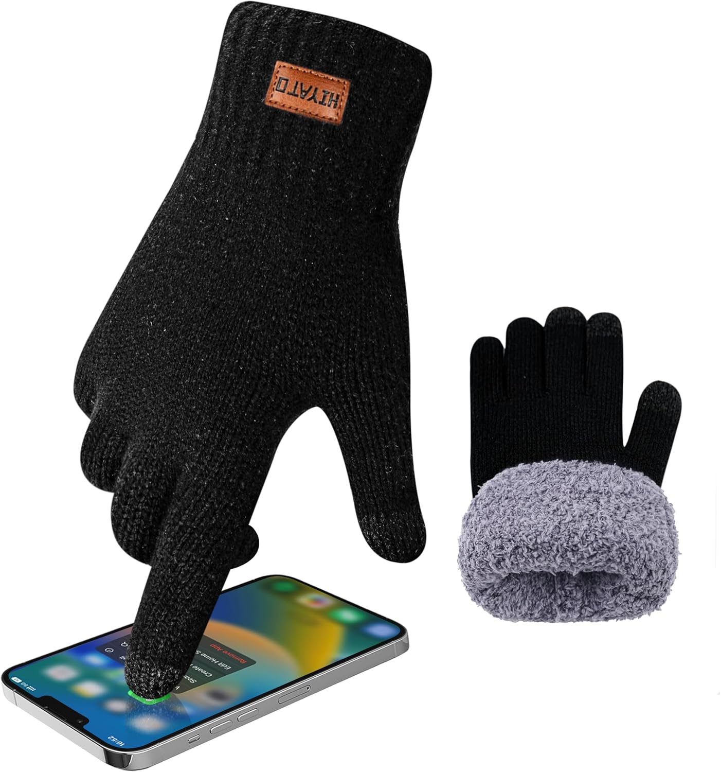 HIYATO Touch Screen Gloves, Thermal Gloves with Soft Lining, Winter Knit Gloves...