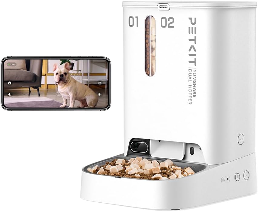 PETKIT Automatic Cat Feeder with Camera,1080P HD Video with Night Vision, 5L Aut...