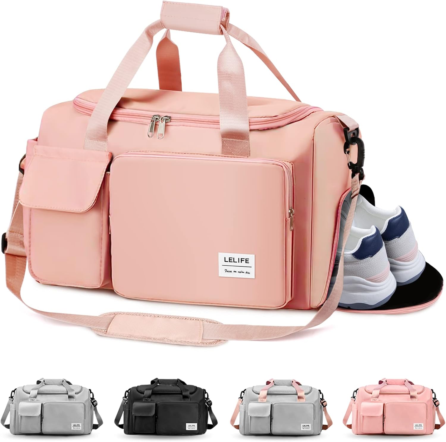 Gym Bag, Sport Bag with Wet Pocket, Portable Overnight Bags for Women, Waterproo...