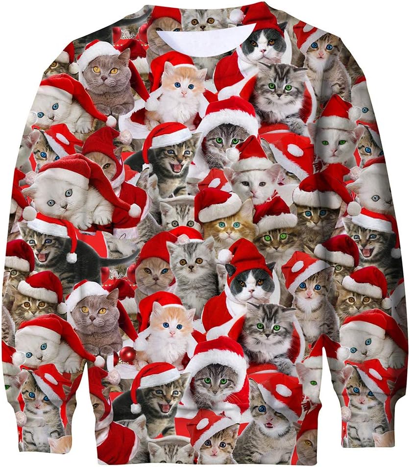 ALISISTER Kids Ugly Christmas Sweater 3D Funny Printed Long Sleeve Xmas Pullover...