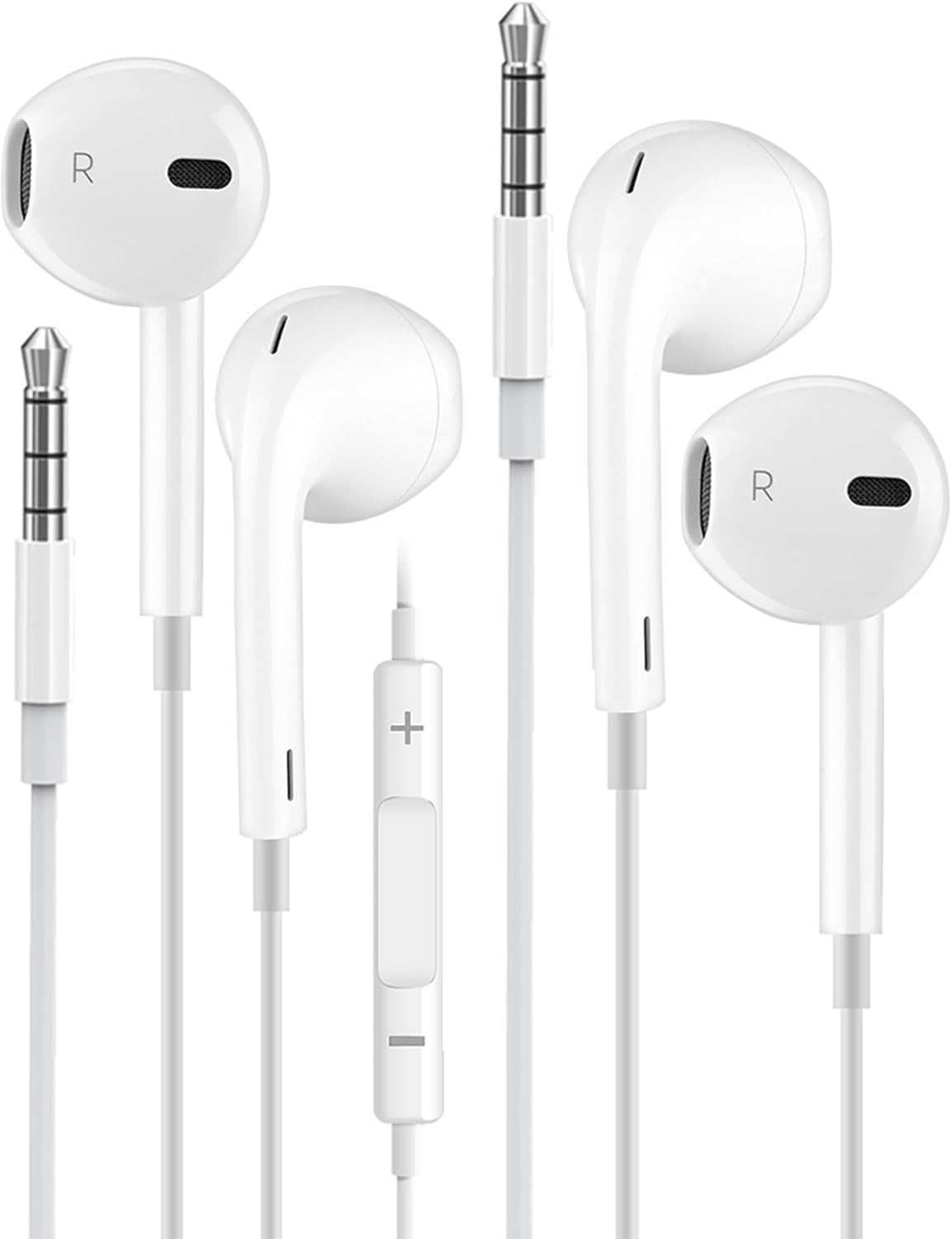 2 Pack Earphones，In-Ear Headphones 3.5mm Jack Wired Earbuds Noise Isolating Hea...