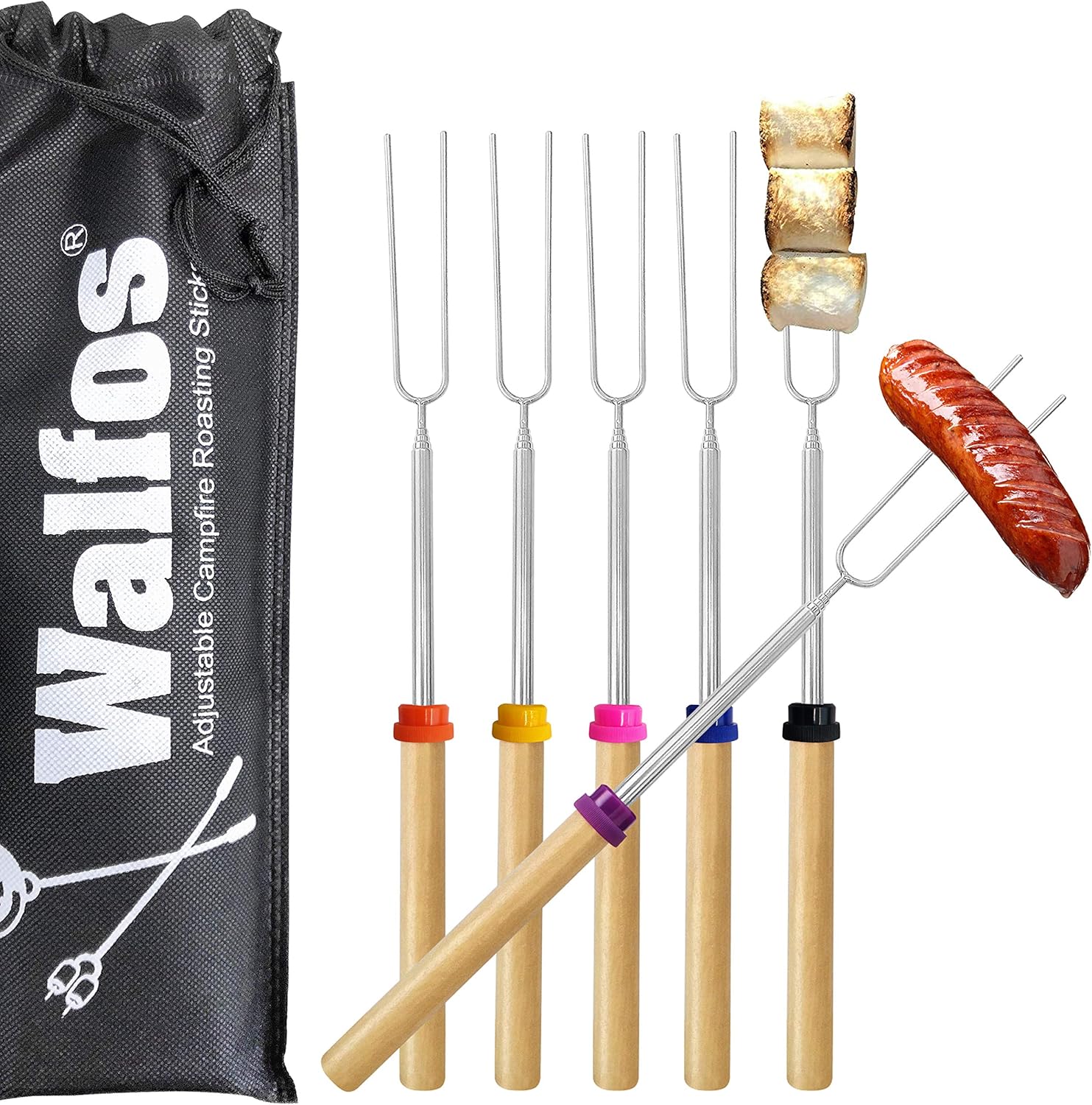 WALFOS Marshmallow Toasting Forks, Telescoping Mar...