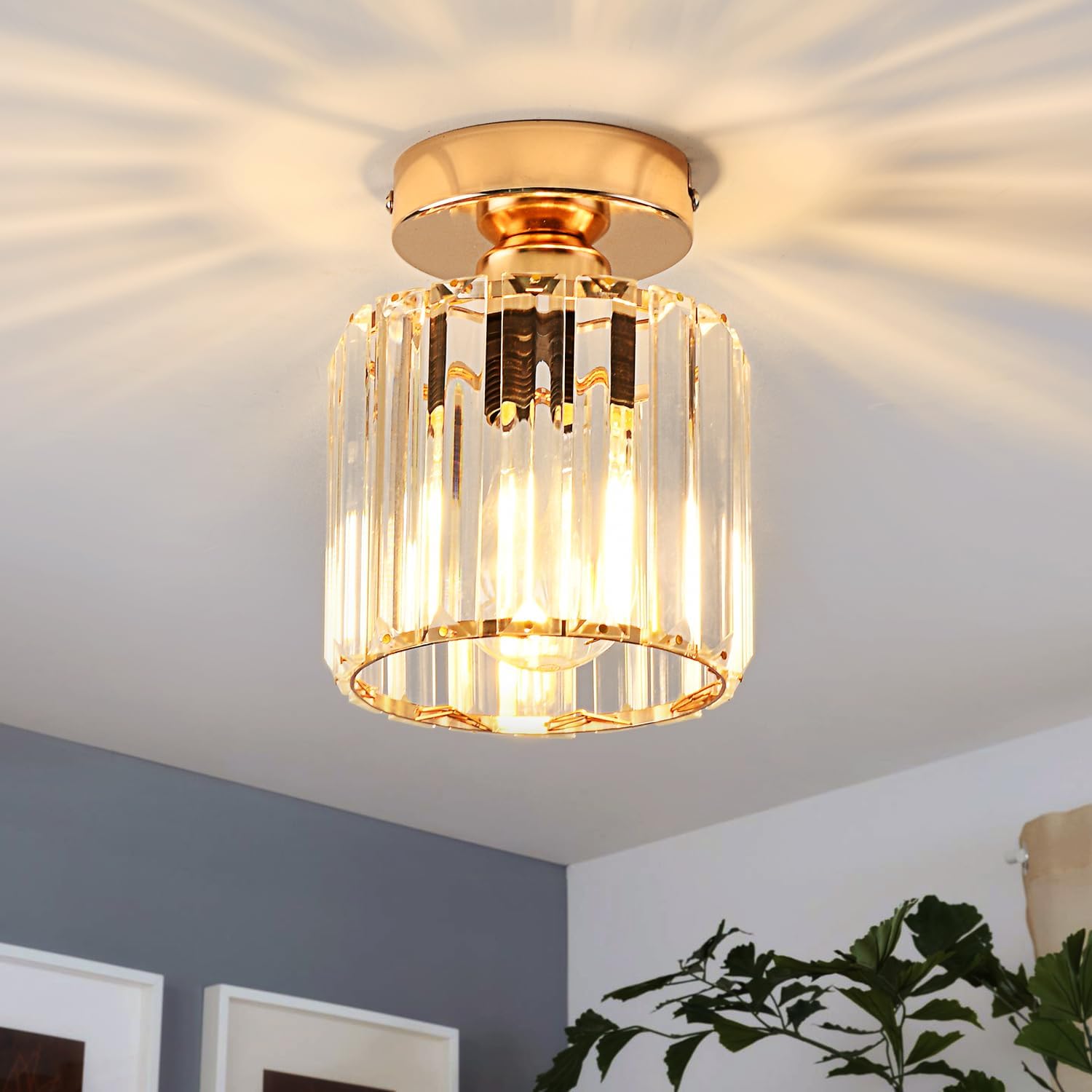 ANWIO Chandeliers Ceiling Light,Gold Ceiling Light Shade,Modern Bedroom Ceiling...