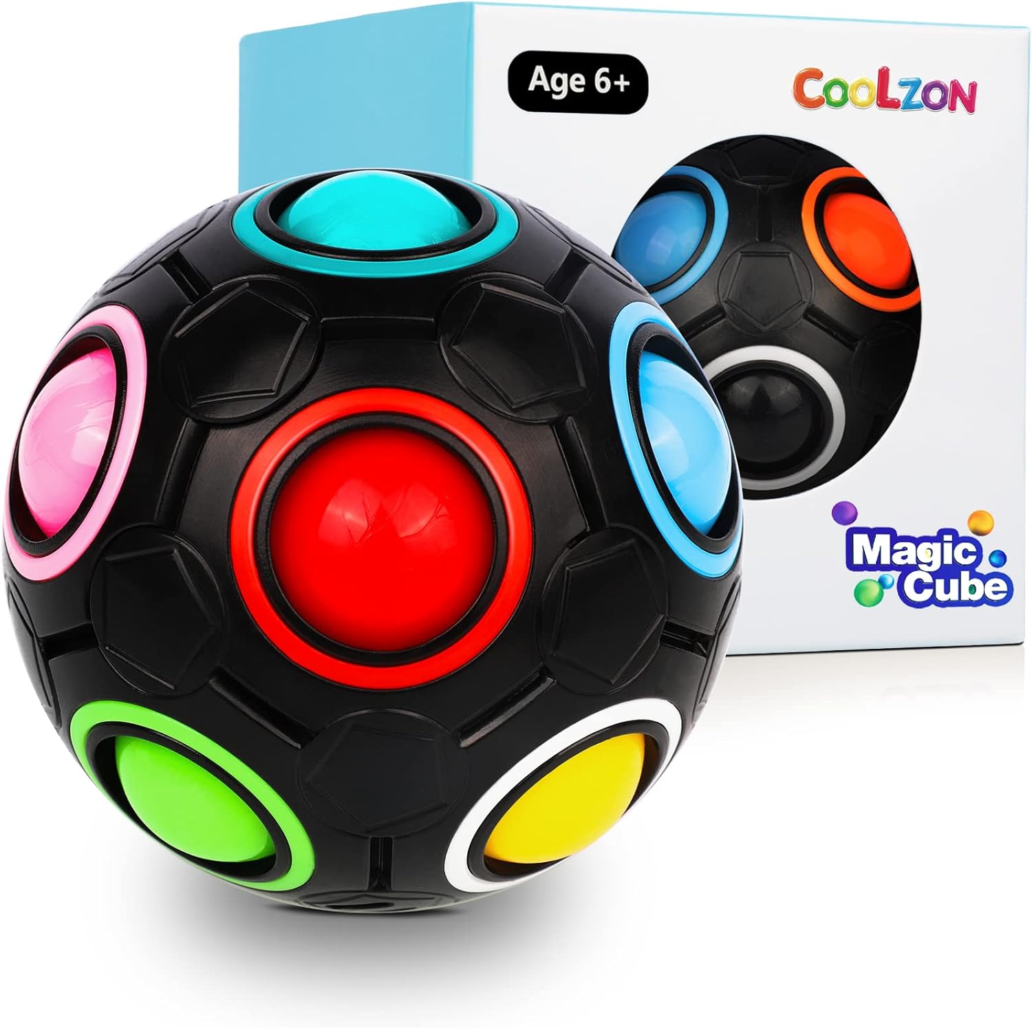 Coolzon Puzzle Ball, Magic Rainbow Ball Puzzle Cube 3D Puzzle Educational Toys B...