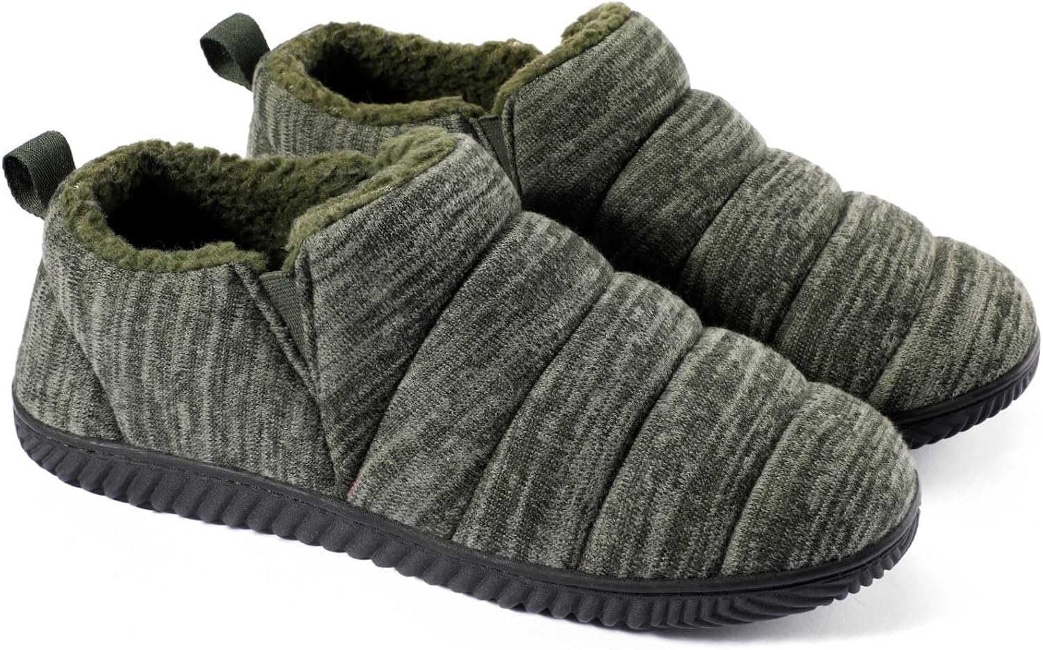ZIZOR Men's Cozy Memory Foam Slippers with Plush Fleece Lined, Knit Anti-Slip In...