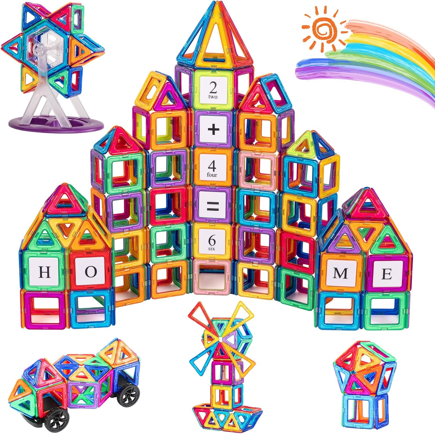 aaczly Magnetic Tiles for Kids 122PCS Magnetic Building Blocks Magnets for Kids...