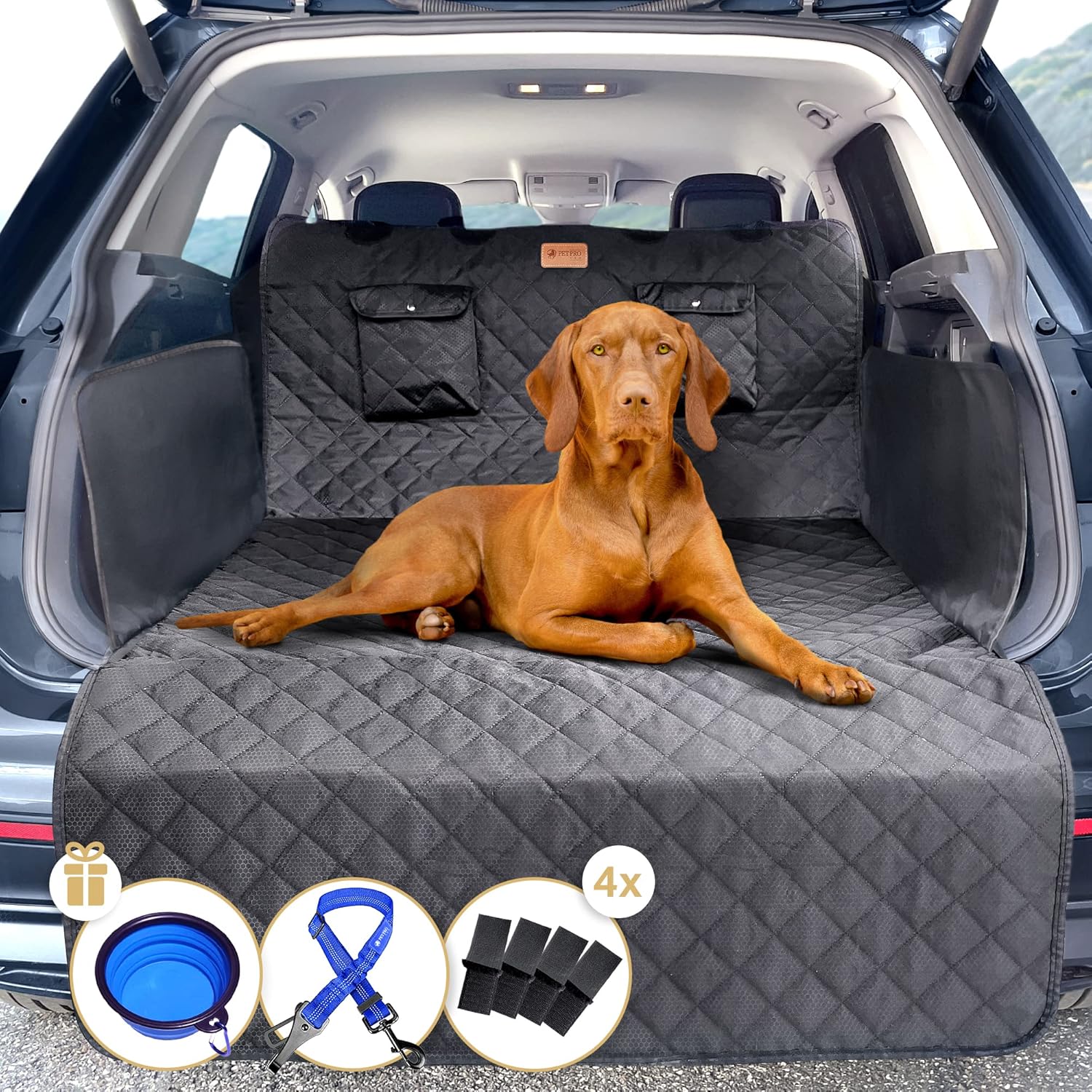PETPROVED Car Boot Liner Protector for Dogs Non-slip Dog Car Boot Liners Cover f...
