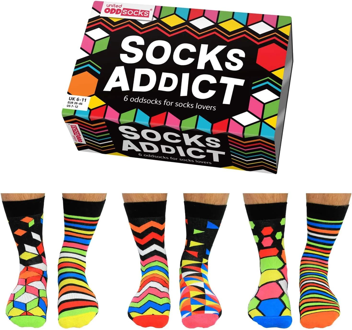 United Oddsocks - Socks Addict Novelty Socks UK 6-11
