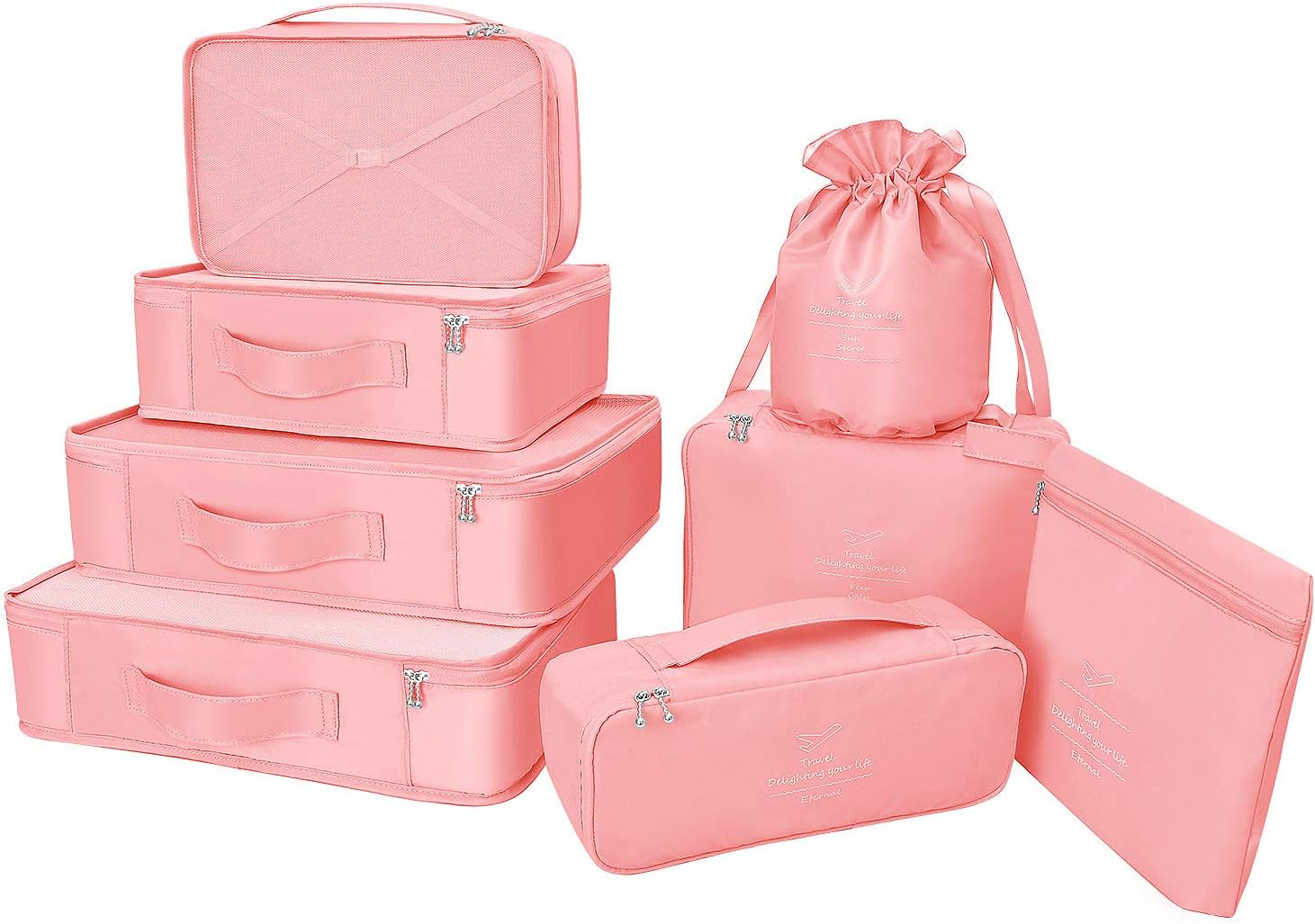 BETLLEMORY Packing Cubes 8 Sets Travel Luggage Organizers with Waterproof Shoe S...