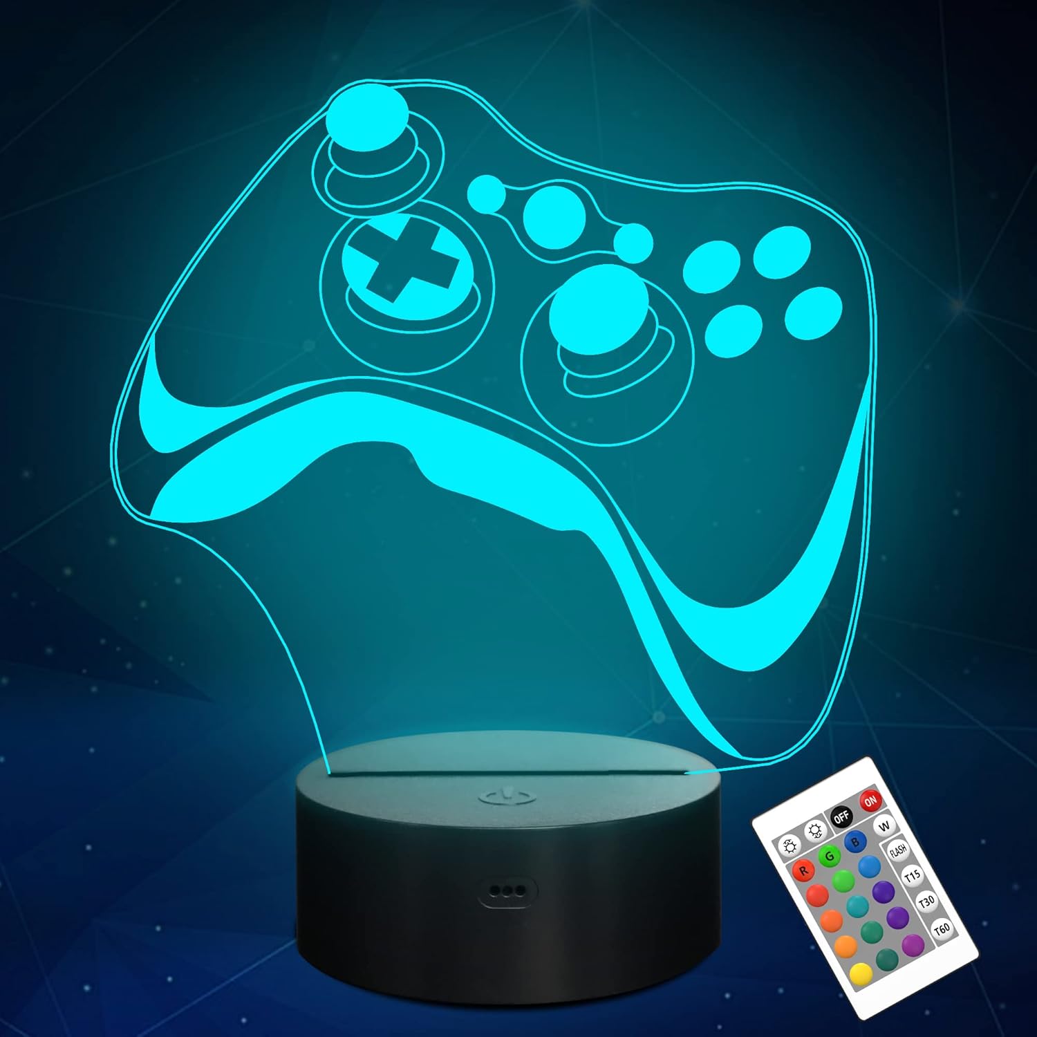 Attivolife Gamepad 3D Lamp, Hologram Illusion Controller Night Light for Kid, 16...