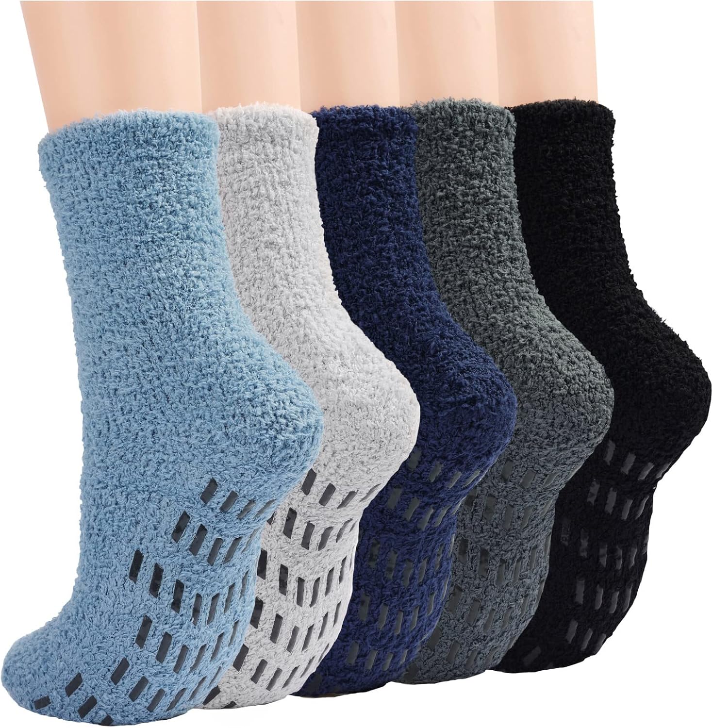 JaosWish Mens Slipper Fluffy Socks, 5 Pairs Bed Cosy Warm Thermal Socks for Men...