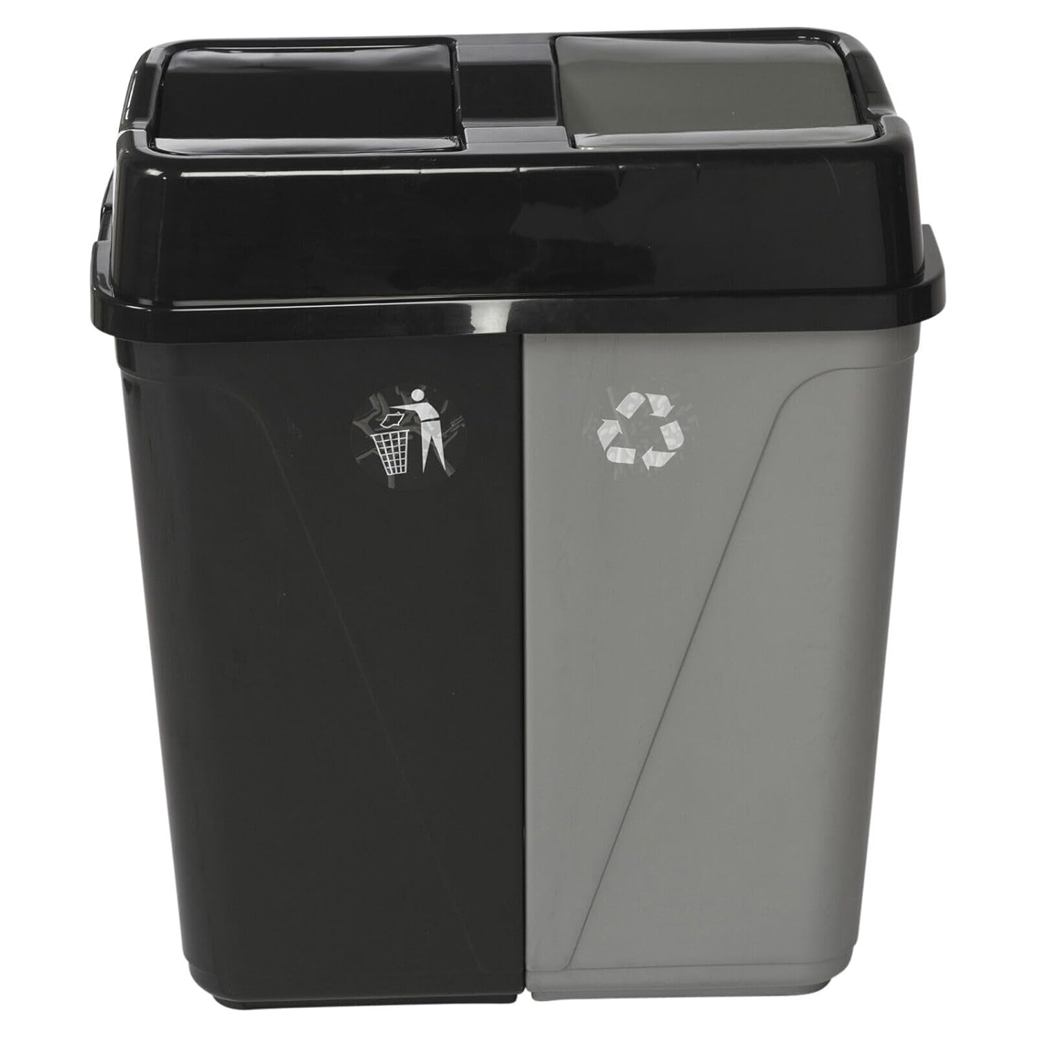 URBNLIVING 100L Duo Kitchen Bin Waste Garbage Can 2 Compartments With Bas Connec...