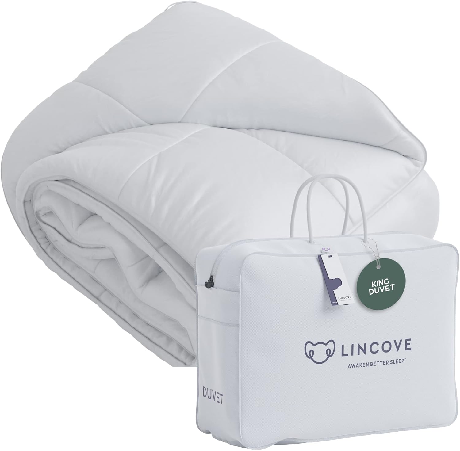 Lincove Canadian Down Comforter – All-Season Warmth Duvet Insert – Corner Loops...