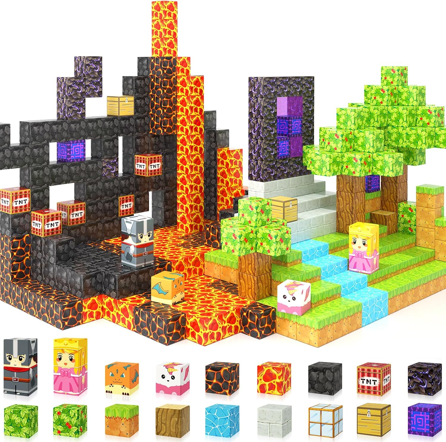 Magnetic Blocks - Build Mine Magnet World Magic Portal Forest Edition, Magnet Bu...