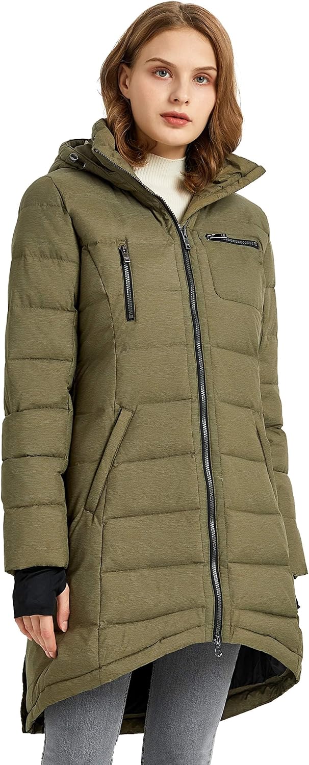 Orolay Women's Winter Down Jacket Long Quilted Puffer Coat Warm Hooded Slim Fit...