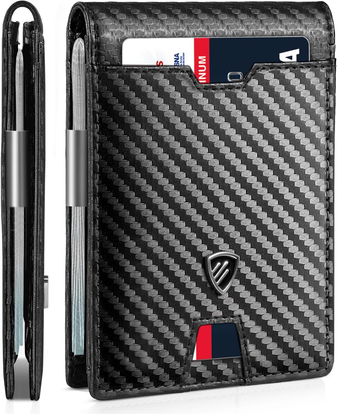 RUNBOX Mens Slim Wallet with Money Clip RFID Blocking Bifold Credit Card Holder...