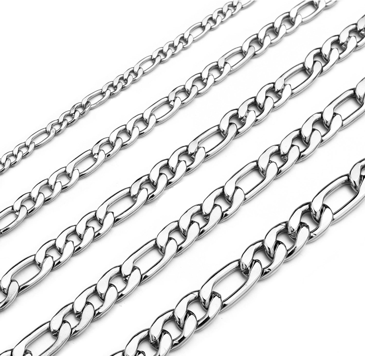 Figaro Chain Necklace Stainless Steel Real Gold Plated Chains for Men Women Jewe...