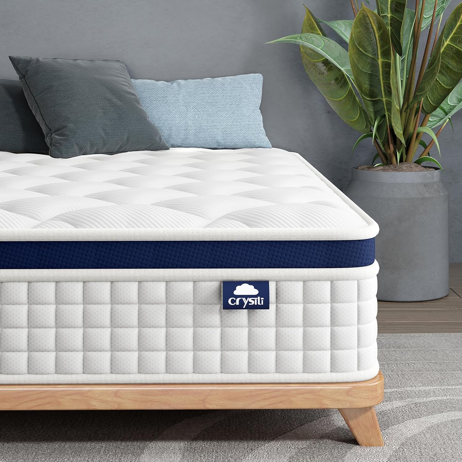 Crystli Full Size Mattress 14 Inch Memory Foam Hybrid Mattress Bed in A Box with...