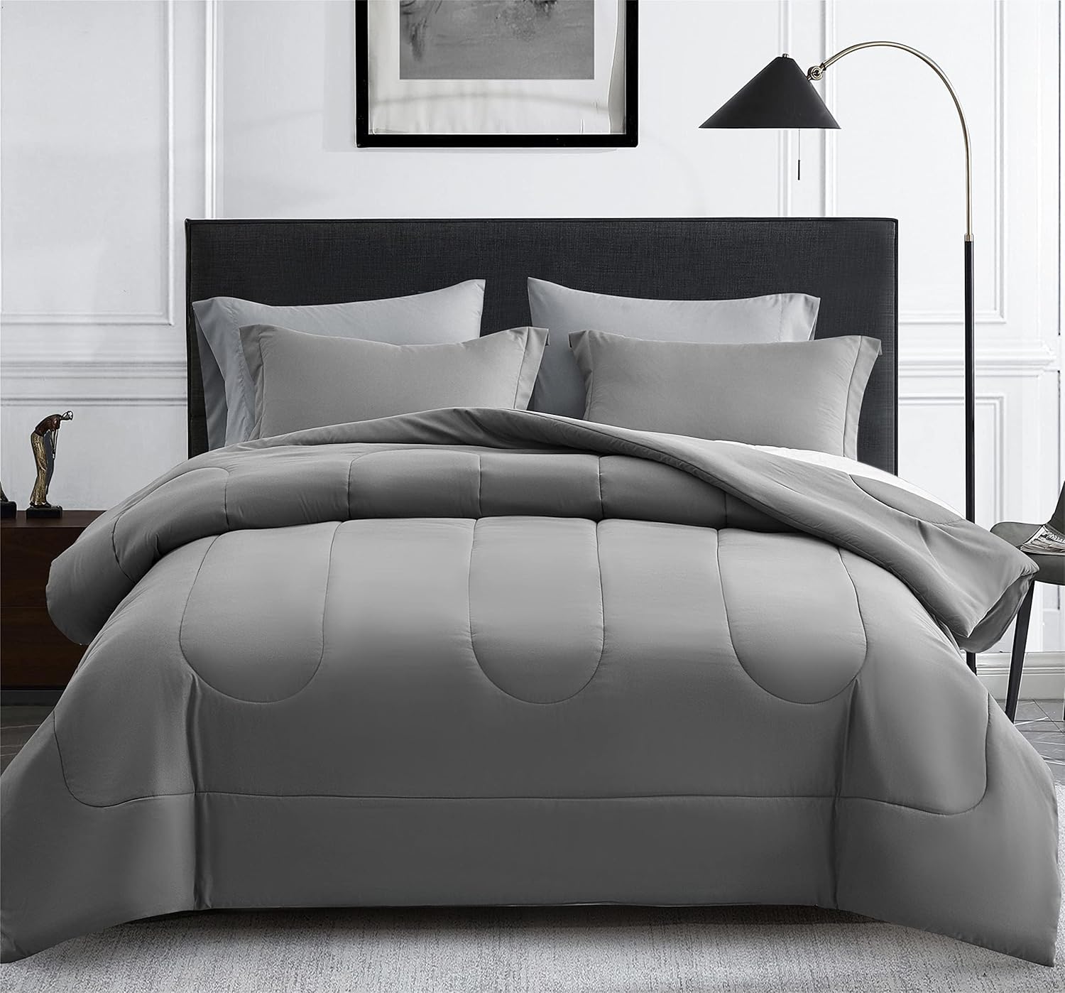 Maple&Stone Full Size Comforter Set 7 Pieces Bed in a Bag - Down Alternative Bed...