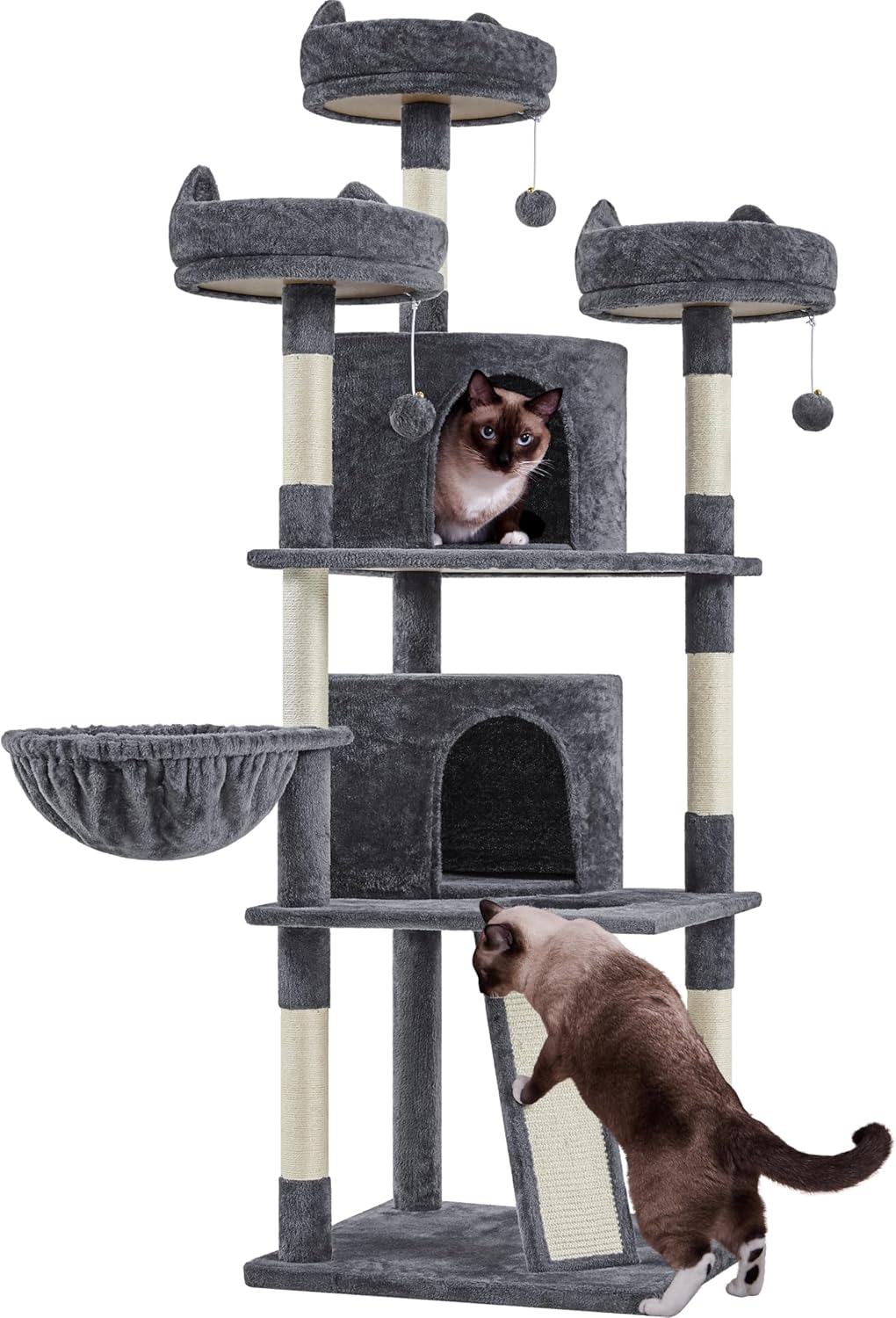 Yaheetech 68.5in Multi-Level Large Cat Condo with Sisal-Covered Platforms Scratc...