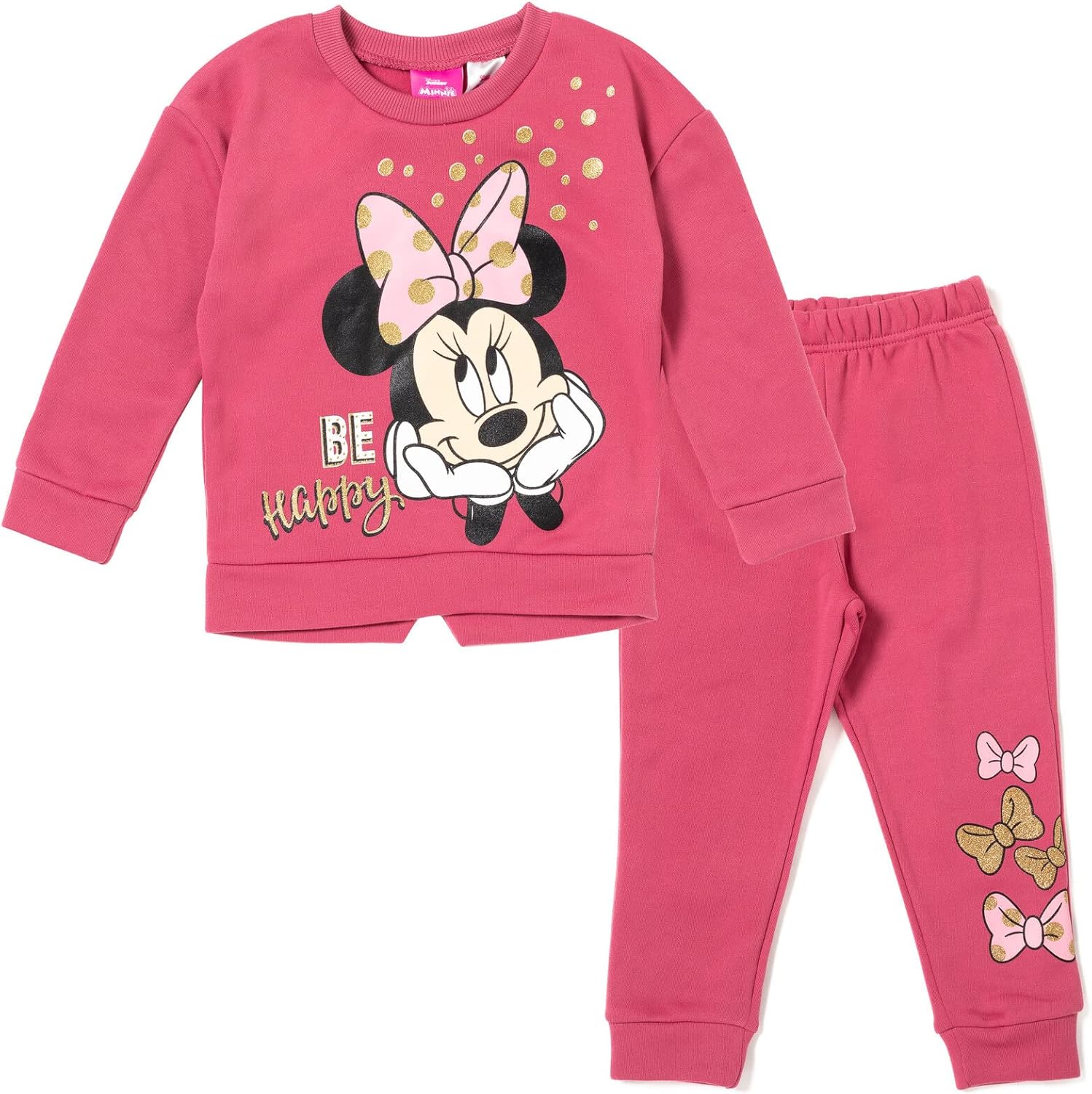 Disney Minnie Mouse Fleece Sweatshirt and Pants Outfit Set Newborn to Big Kid Si...