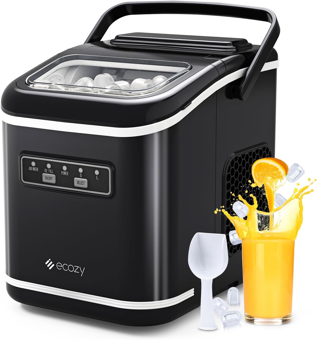 ecozy Countertop Ice Maker, Portable Ice Maker with Self-Cleaning, 9 Bullet Ice...