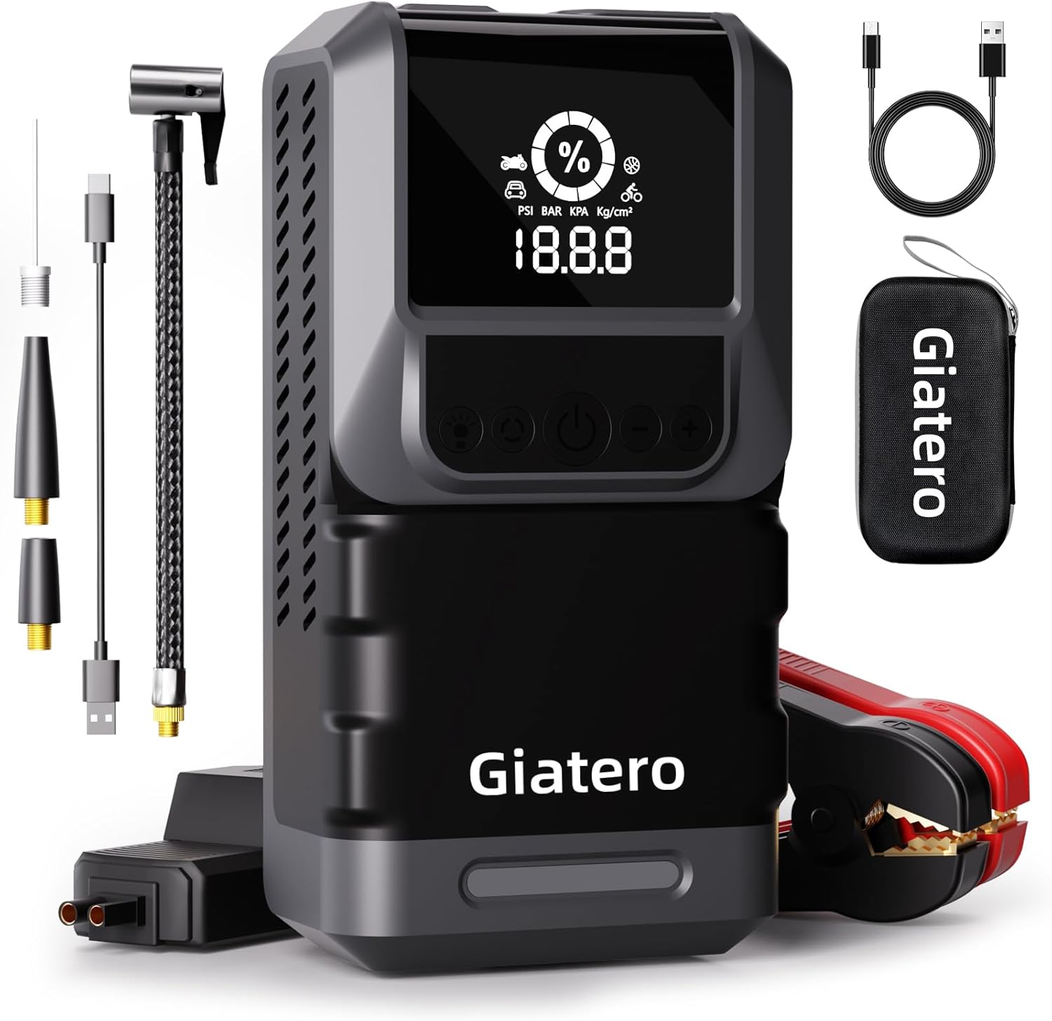 Q13 4000A Portable Car Jump Starter with Air Compressor 150PSI, Jump Start Batte...