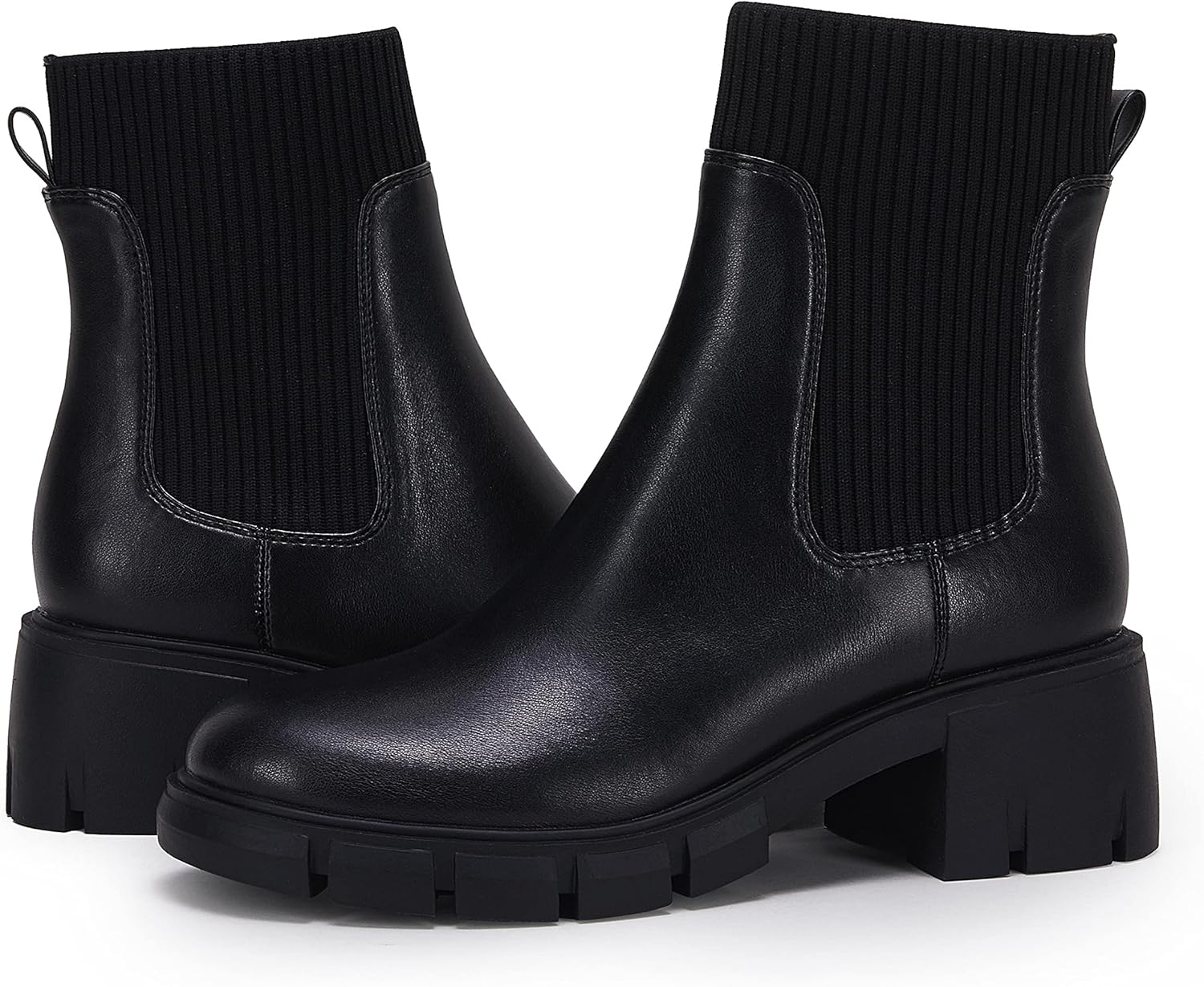 Ruanyu Womens Platform Ankle Boots Elastic Chunky Block Heel Chelsea Booties Lug...