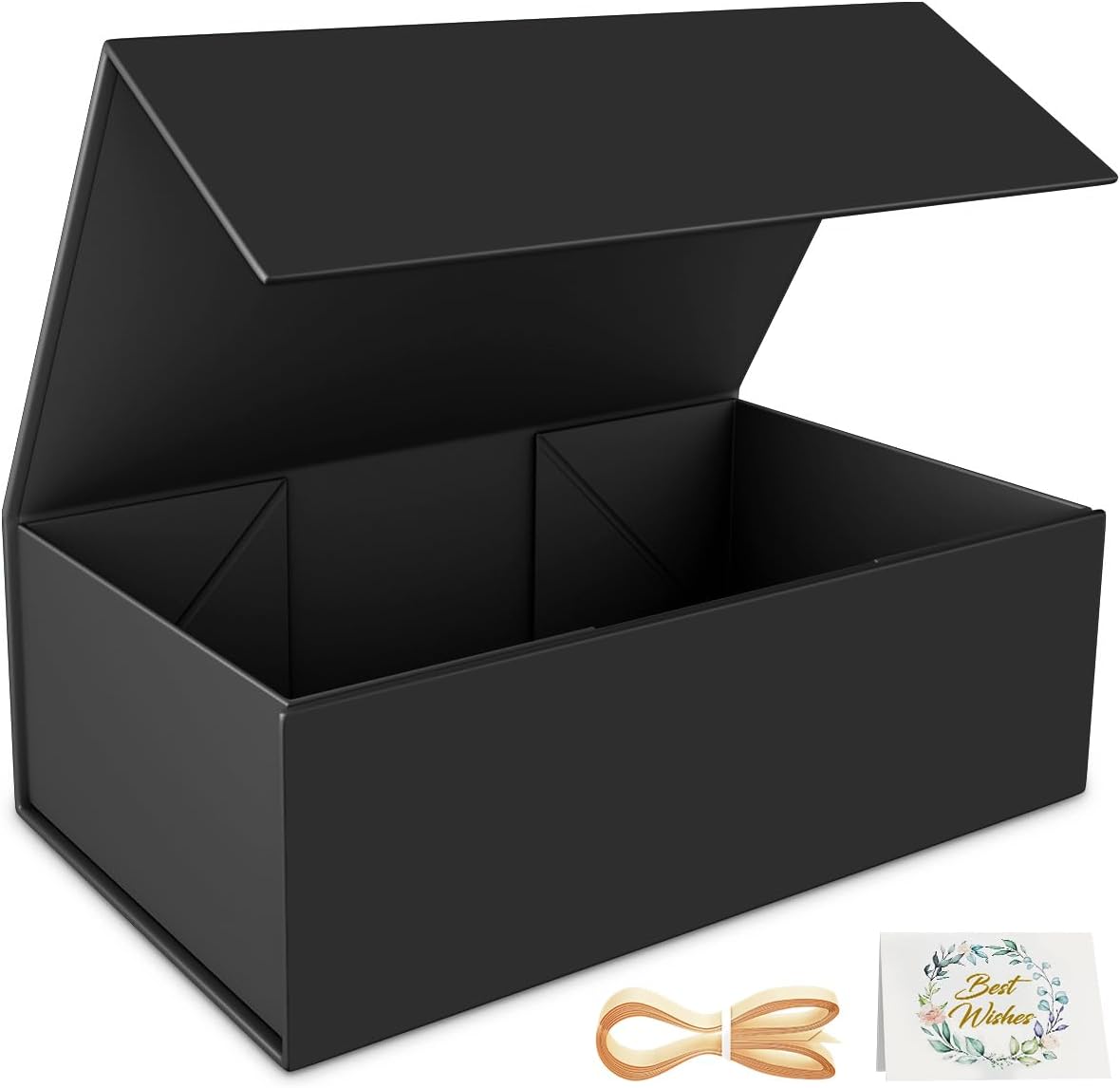 Black Gift Box, 9.5x6x3'' Gift boxes for Presents with Lids Magnetic Closure Rec...