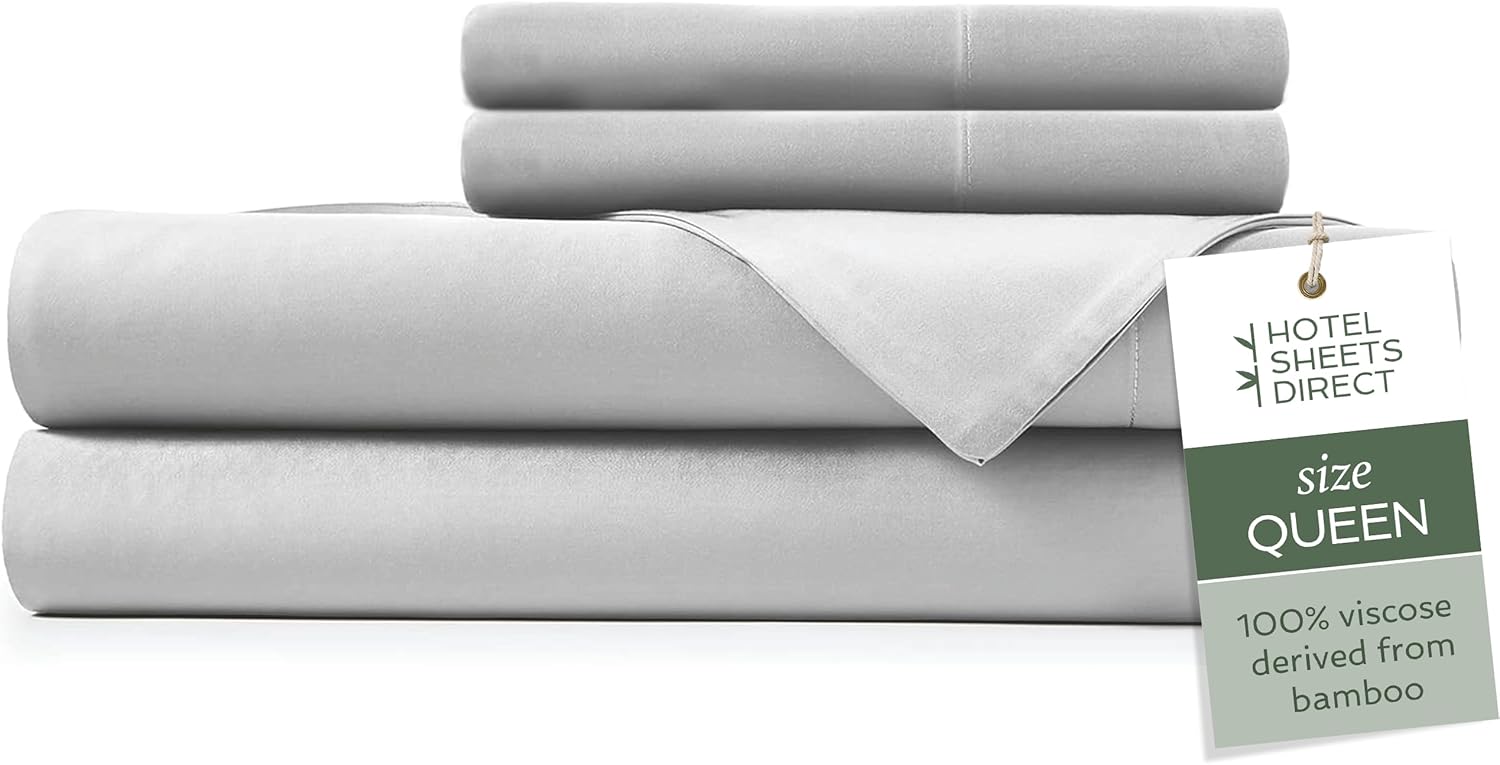 Hotel Sheets Direct 100% Viscose Derived from Bamboo Sheets Queen - Cooling Luxu...