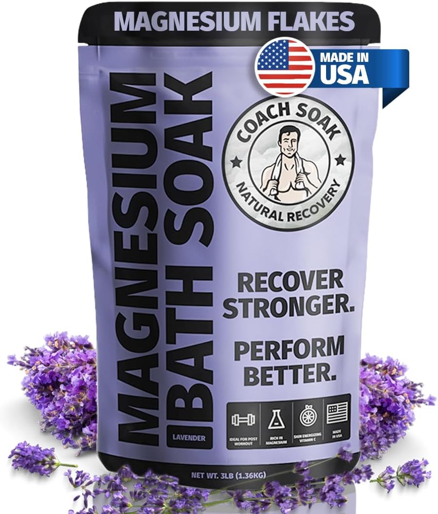 Coach Soak Magnesium Flakes Bath Soak - Absorbs Faster Than Epsom Salt Bath Soak...