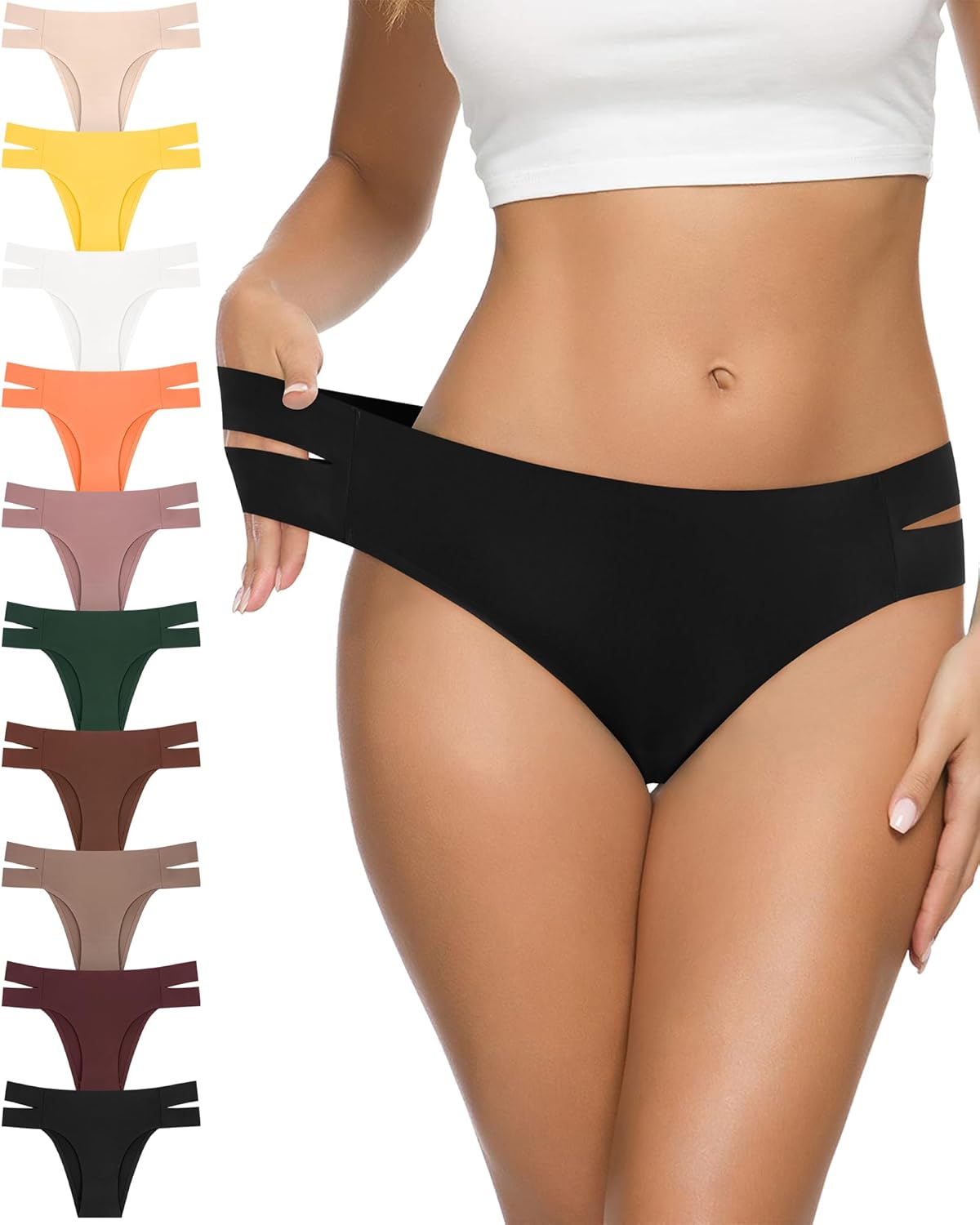 Women's Cotton Bikini Panties, High-Cut Full Coverage Stretch Cool Underwear for...