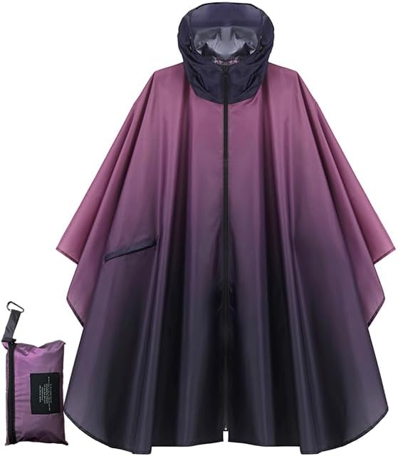 Fashion Hooded Rain Poncho Waterproof Raincoat Jacket with pocket for Women/Men/...