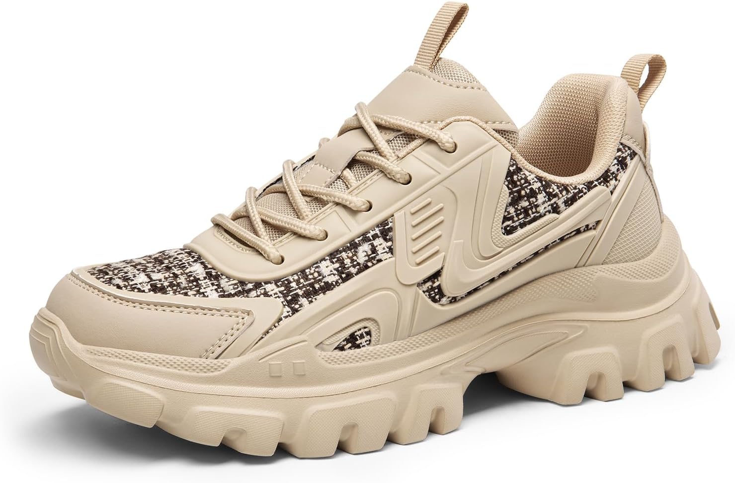 DREAM PAIRS Chunky Fashion Sneakers for Women, Women's Platform Bold Lace-Up Com...