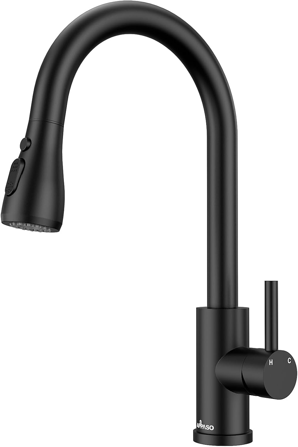 APPASO Black Kitchen Tap, Kitchen Taps with Pull Out Spray, Kitchen Mixer Tap 36...