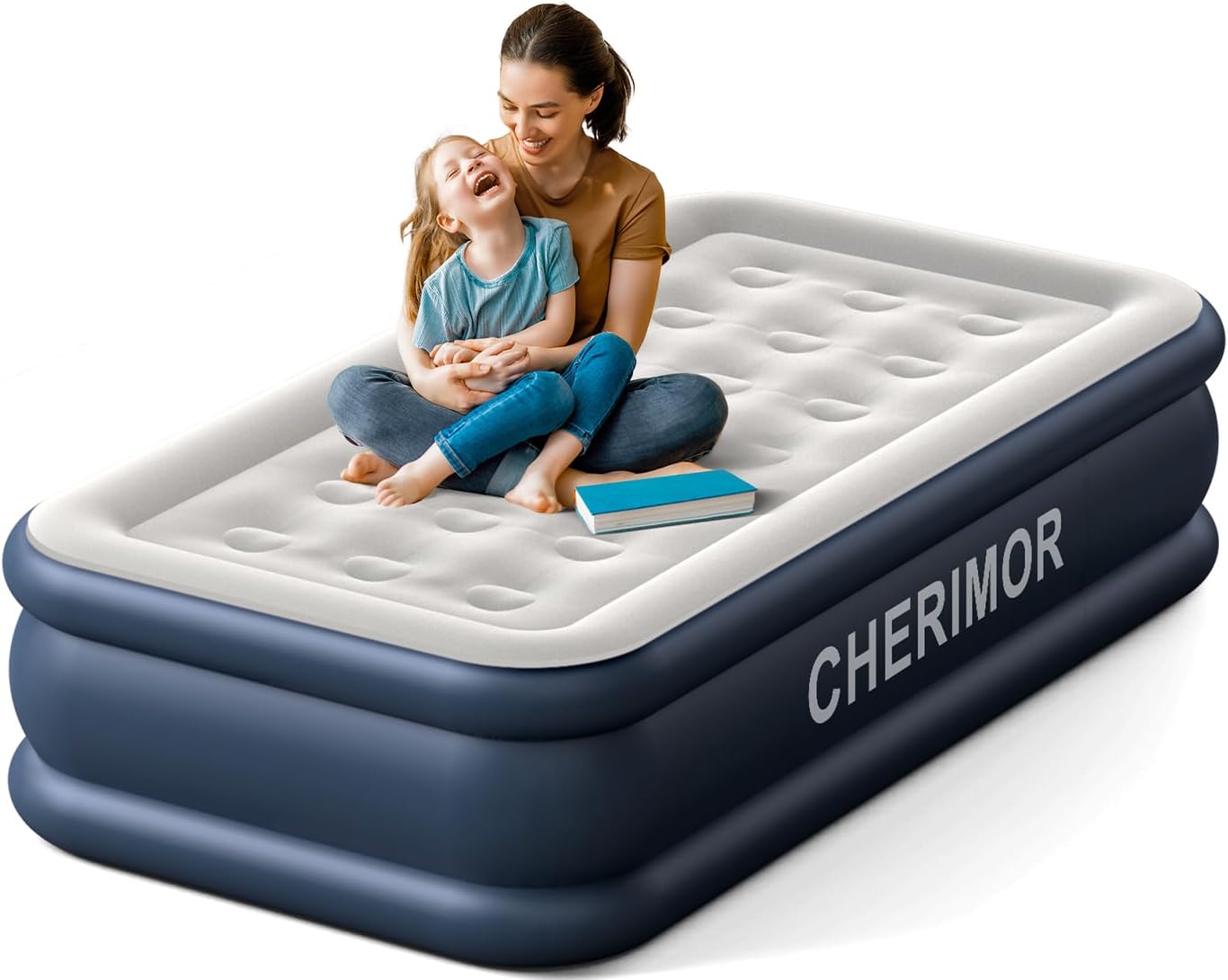 Twin Air Mattress with Built in Pump, 18 inch High Thicken Sturdy Inflatable Mat...