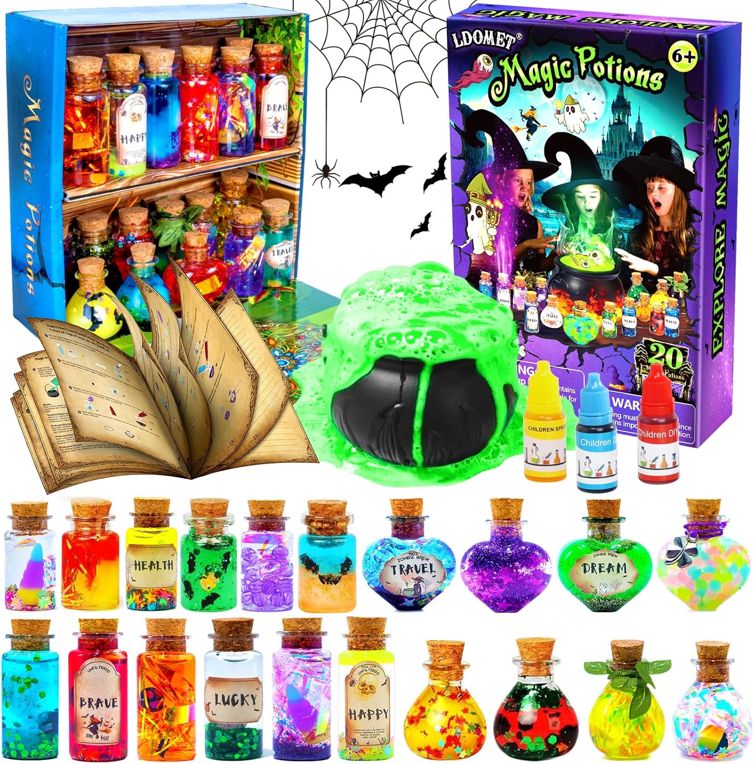 LDomet Magic Potions Kit for Kids - Mix 20 Fairy Dust Potion Bottles, Halloween...