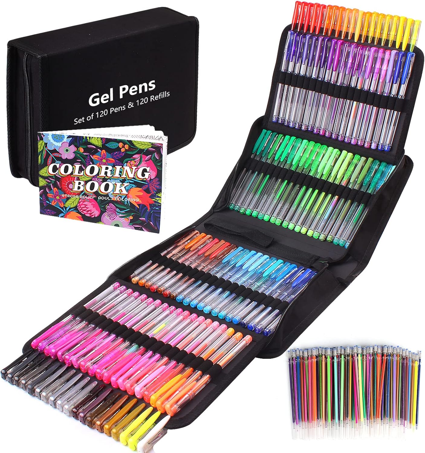 Gunsamg 240 Gel Pens for Adults Colouring,120 Colouring Pens Coloured Gel Pen Se...
