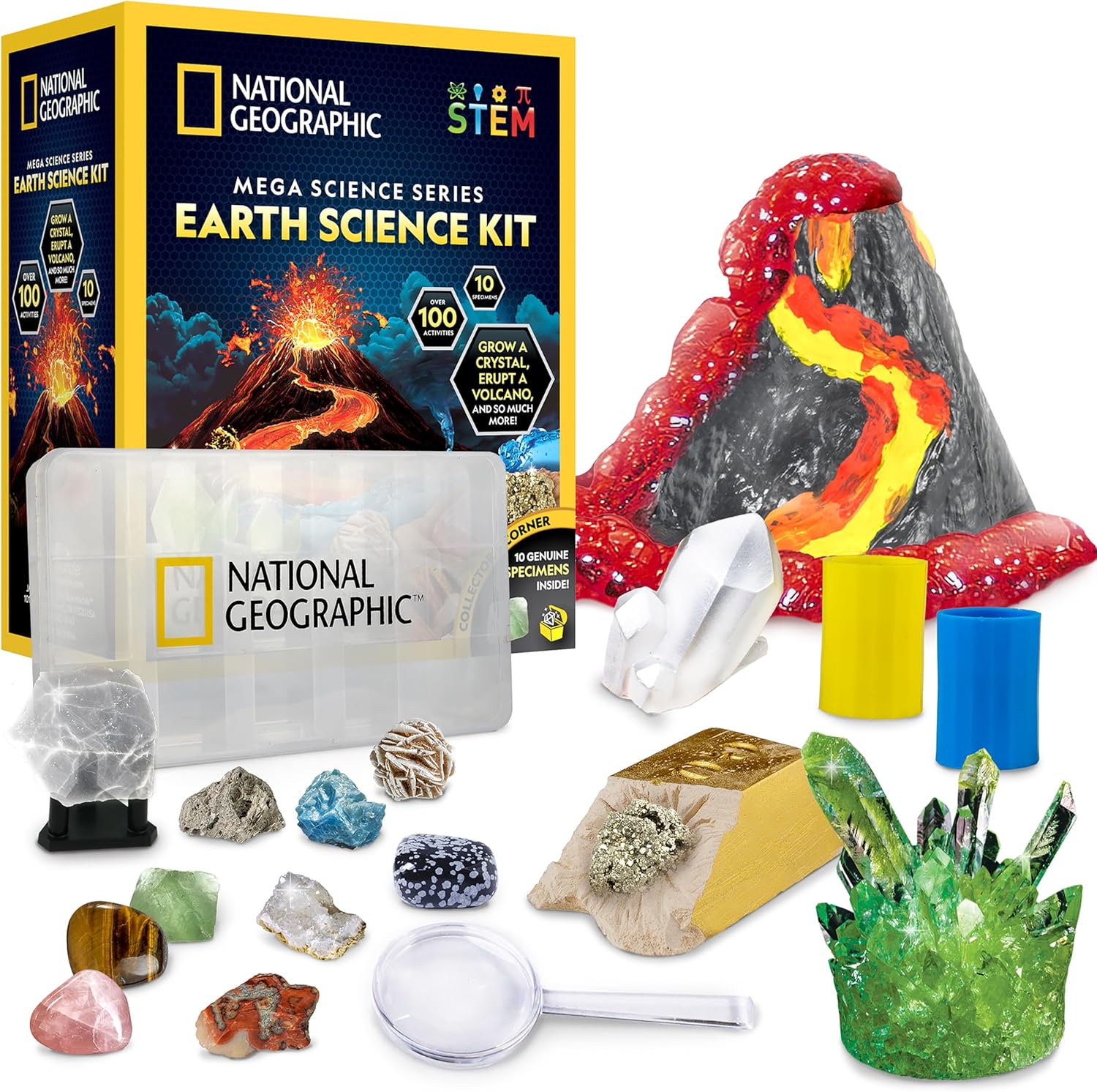NATIONAL GEOGRAPHIC Earth Science Kit - Over 15 Science Experiments for Kids, Cr...