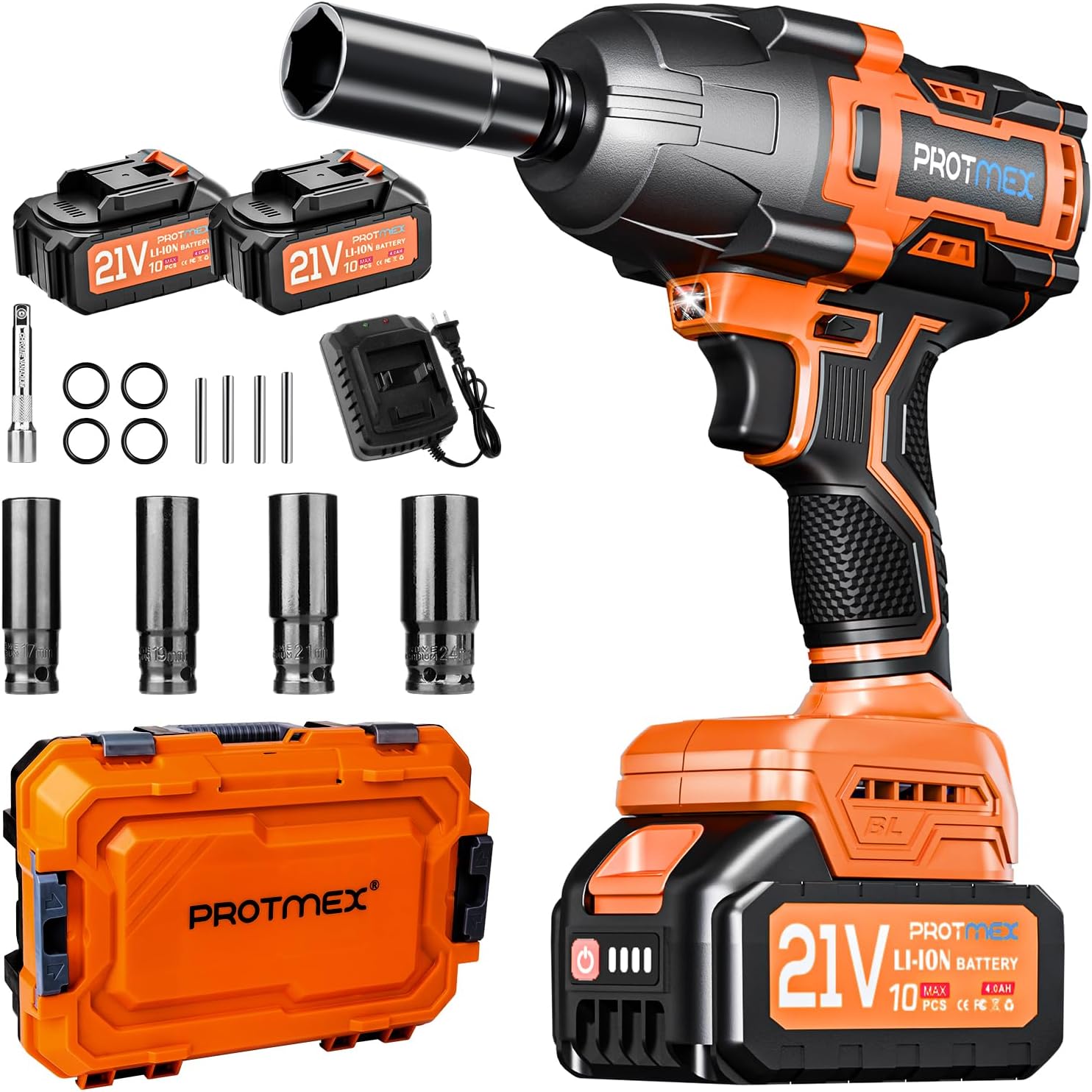 Cordless Impact Wrench, 900Ft-lbs (1200N.m) 1/2" Brushless Impact Gun, 21V High...