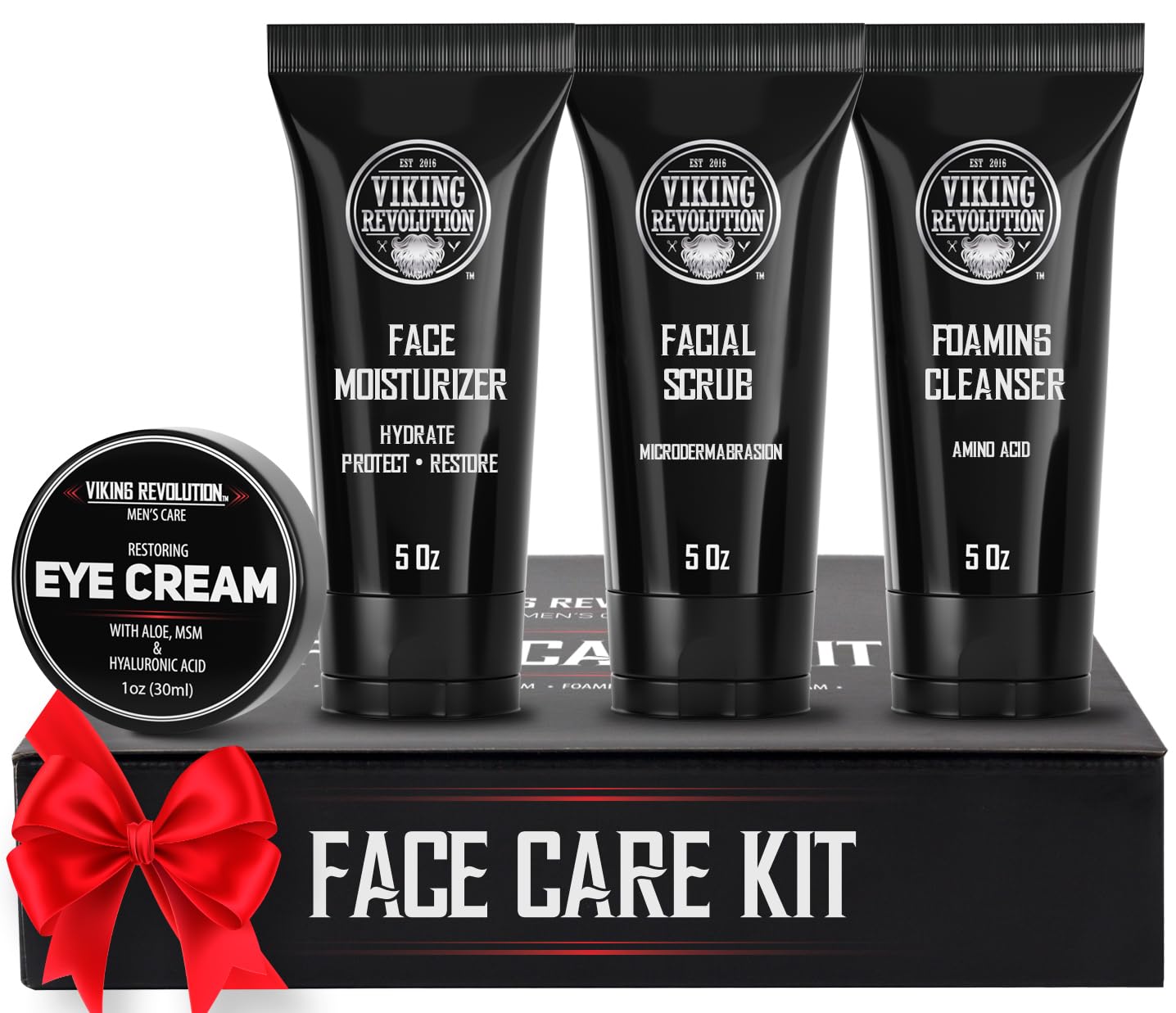 Viking Revolution Mens Facial Skin Care Kit - Includes Rejuvenating Face Moistur...