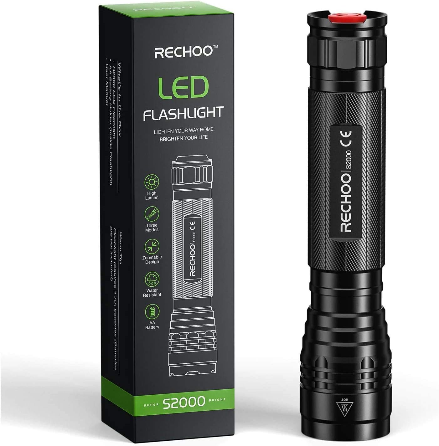 RECHOO LED Torch, 3000 Lumen Super Bright Torches...