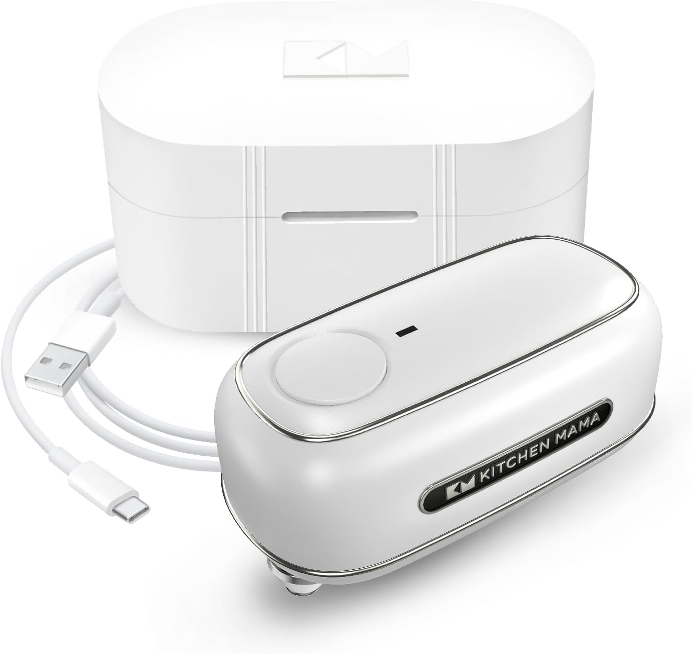 Kitchen Mama Orbit One Rechargeable Can Opener: Hands-Free Operation, Type-C Cha...