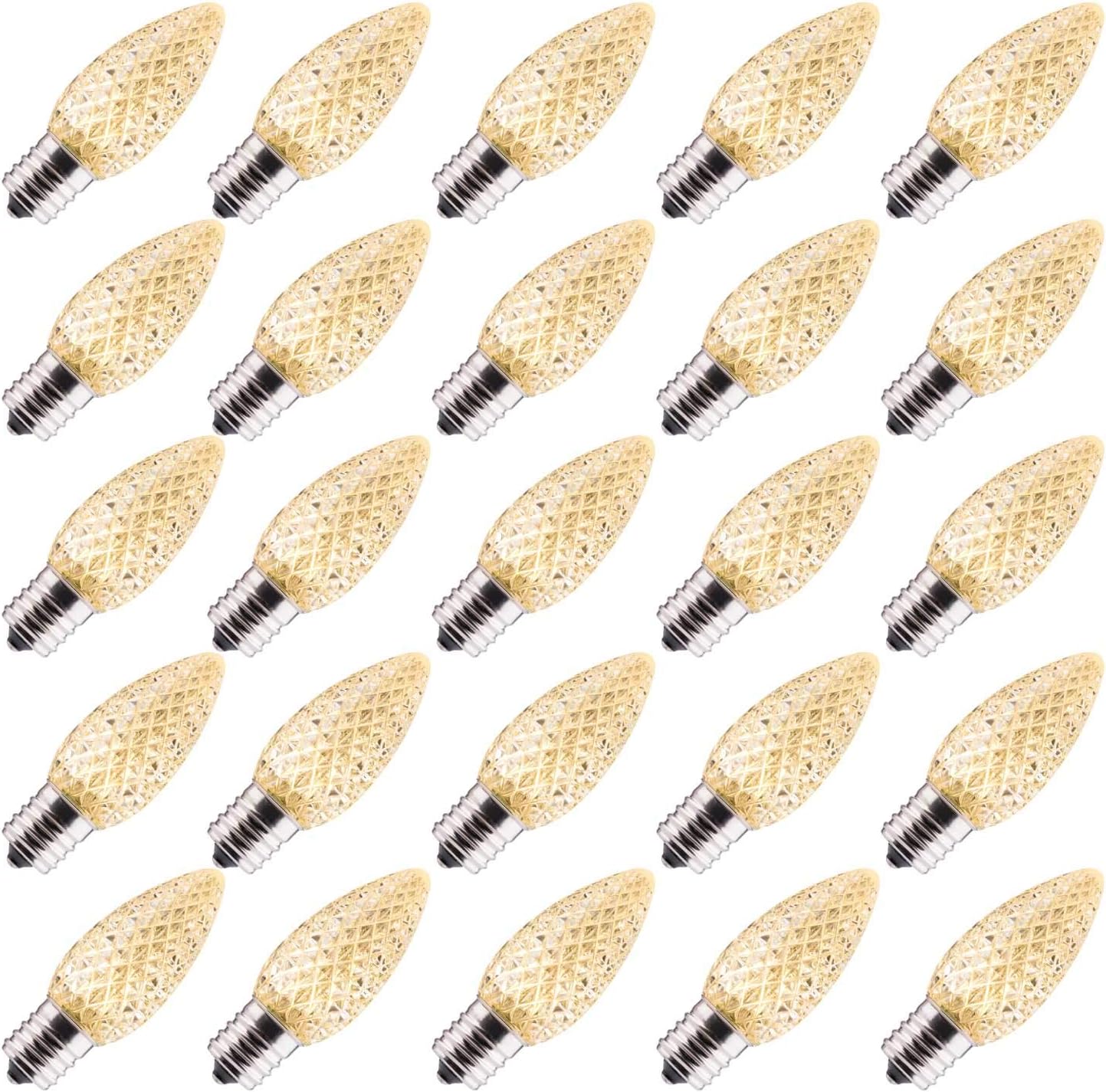 100 Pack C9 LED Replacement Christmas Light Bulb, C9 Shatterproof LED Bulb for C...