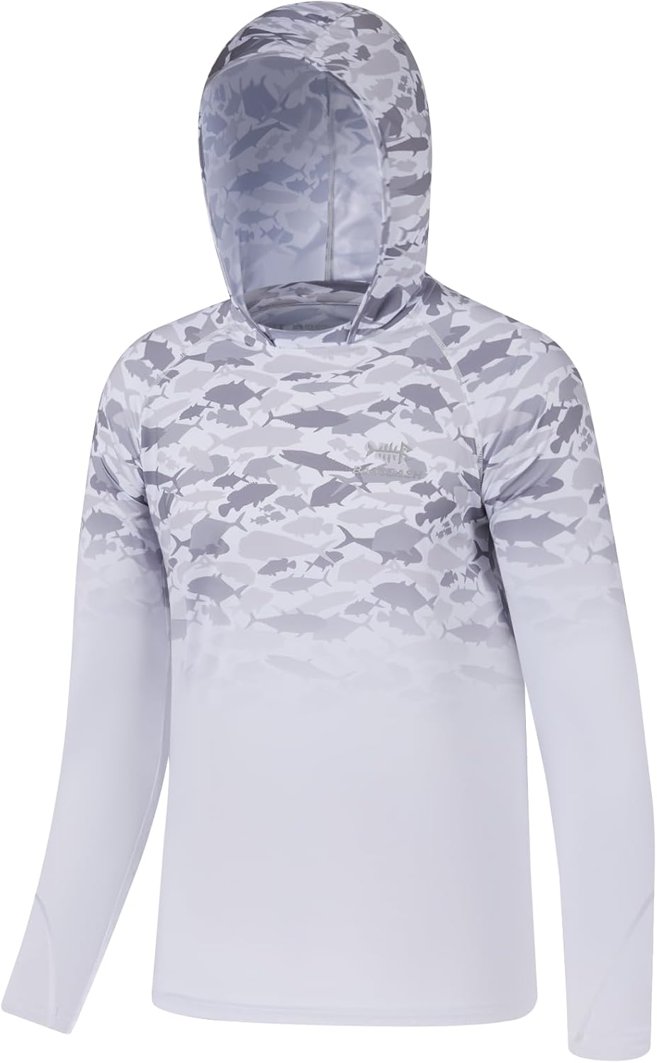 BASSDASH Youth UPF50+ Performance T Shirt with Hood Long Sleeve Fishing Hiking S...
