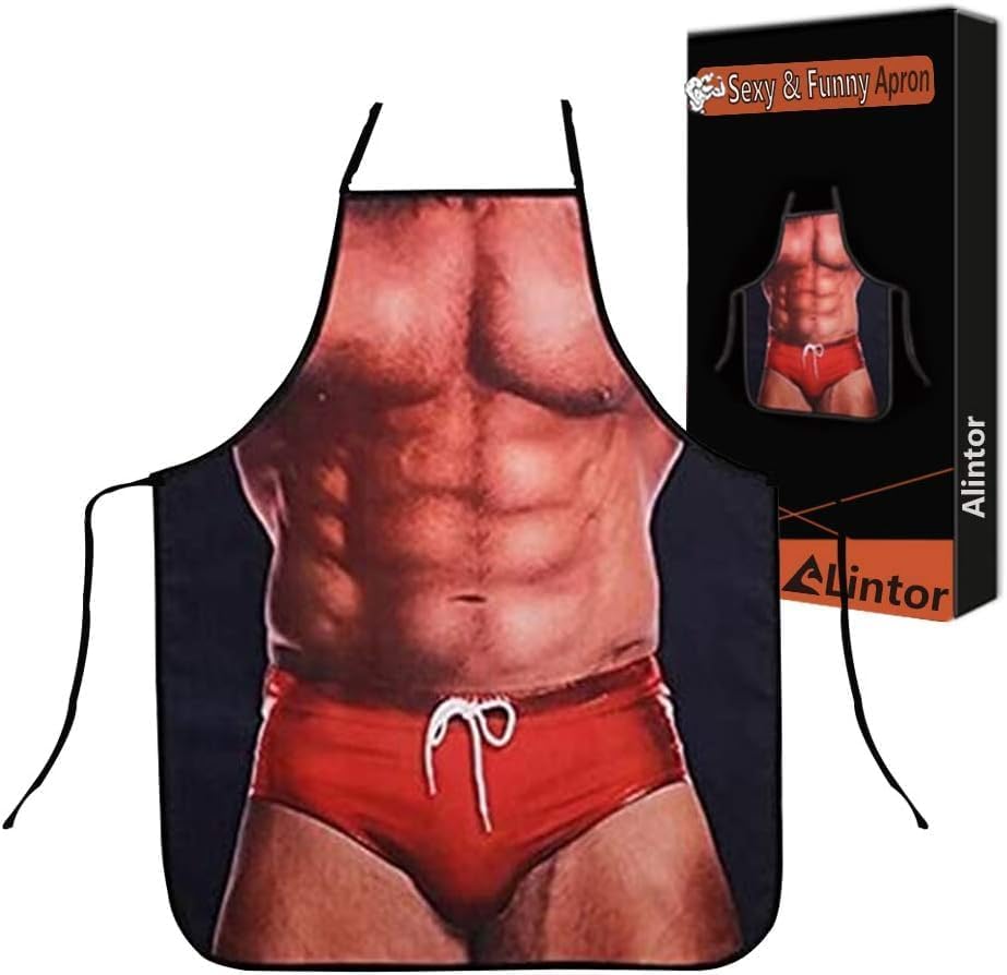 Alintor Funny Gifts for Men - Sexy Funny Novelty Apron, Secret Santa Gifts for M...