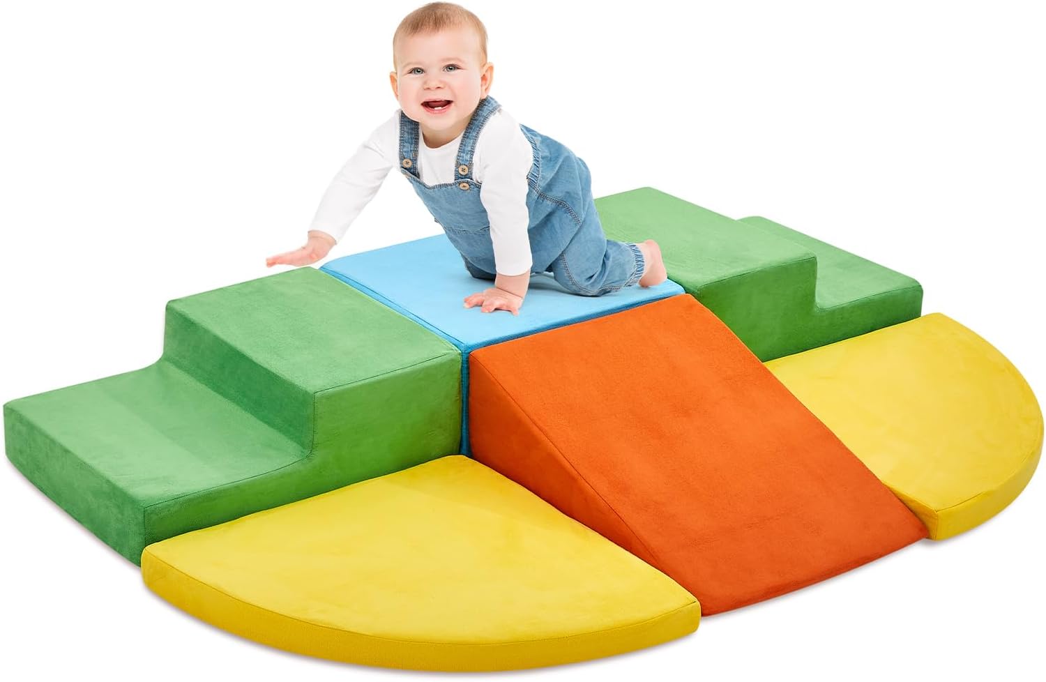 6 Pieces Climbing Toys for Toddlers, Climb & Crawl Soft Foam Block Activity Play...