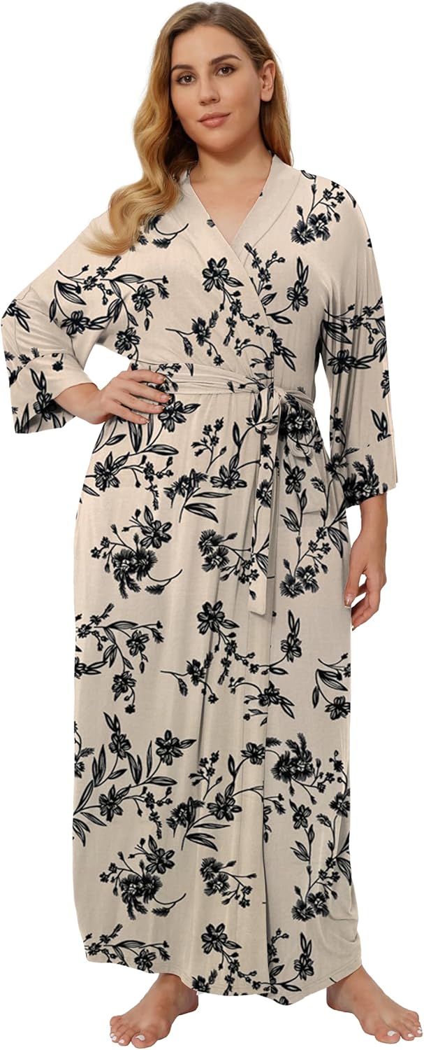 Super Shopping-zone Women's Plus Size Long Robes Kimonos Plus Size Maternity Rob...